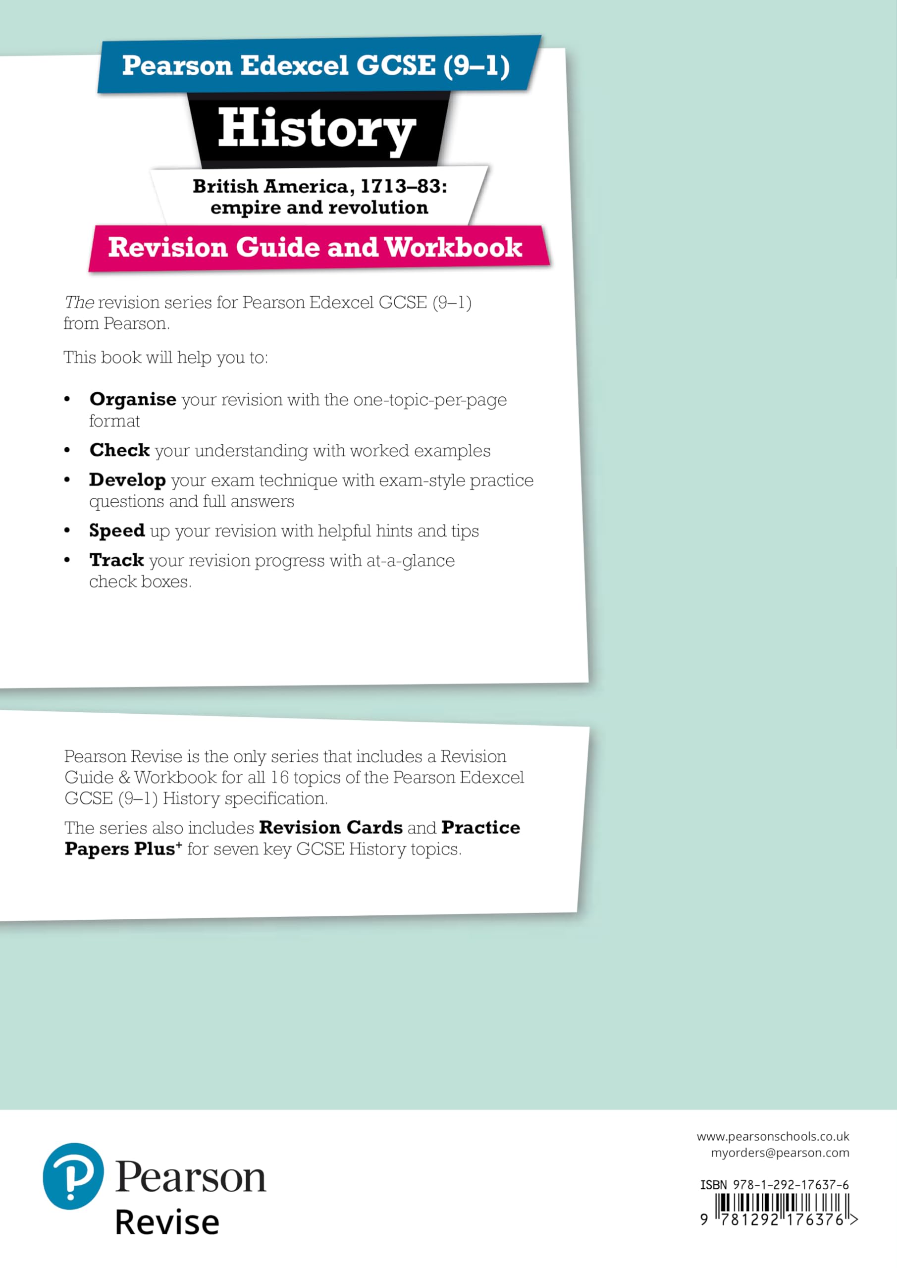Pearson REVISE Edexcel GCSE History British America Revision Guide & Workbook - 2025/2026 Exam Prep with Online Quizzes & Study Resources | Perfect for GCSE Students, Homeschooling & Self-Study
