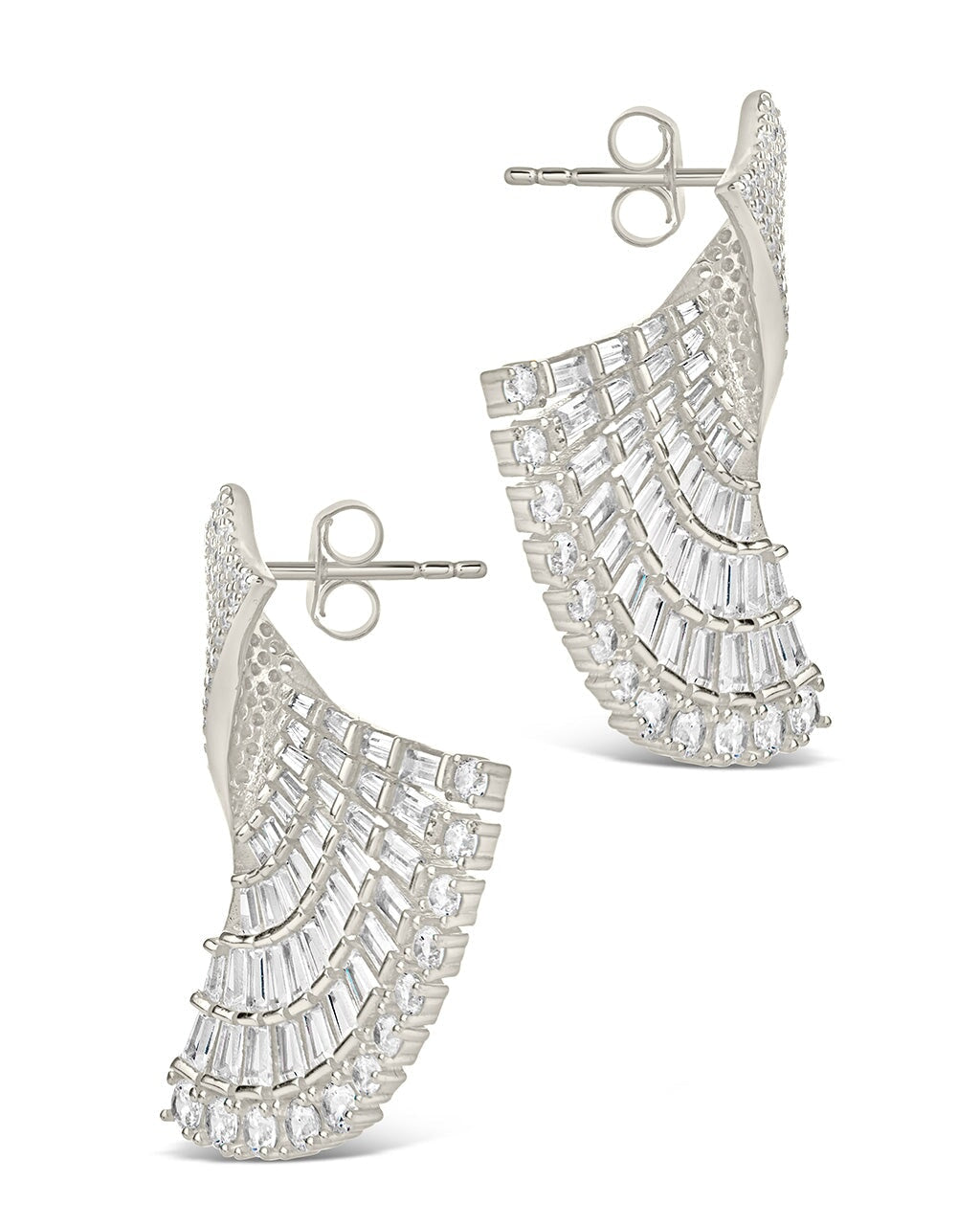 Hartford CZ Fan Drop Stud Earrings - Sparkling Cubic Zirconia Dangle Earrings for Women, Perfect for Parties, Weddings & Everyday Wear