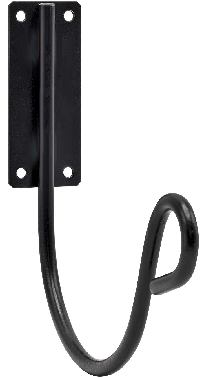Sorbus Wall Mounted Garden Hose Holder Hook - Heavy Duty Wrought Iron Hose Reel Storage Hanger for Yard, Lawn & Outdoor Watering - Perfect for Organizing Garden Hoses, Sprinklers & Irrigation Systems (Black)