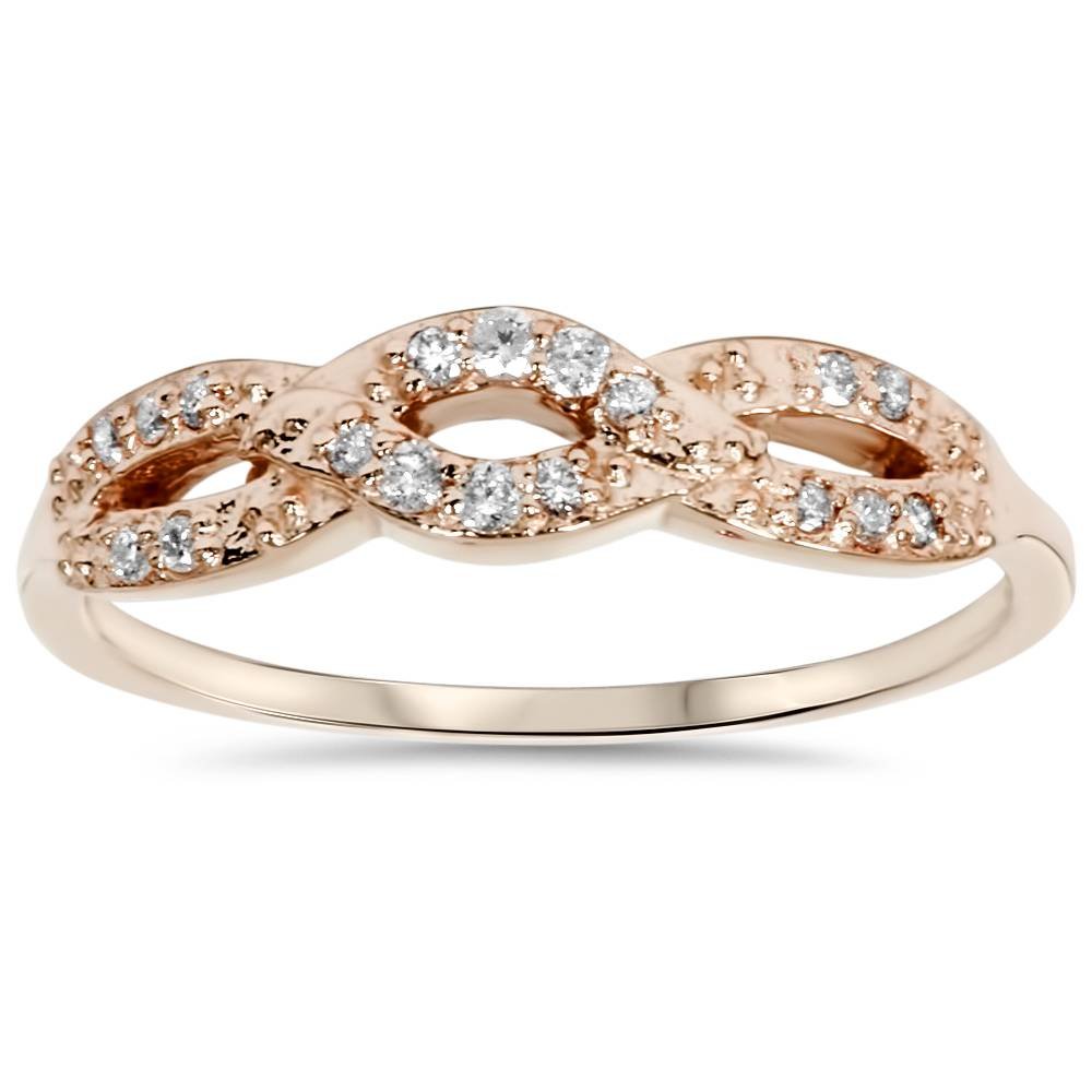 1/5 Carat Diamond Infinity Ring in 14K Rose Gold - Elegant Promise & Wedding Band for Women, Perfect for Anniversaries, Engagements & Special Occasions