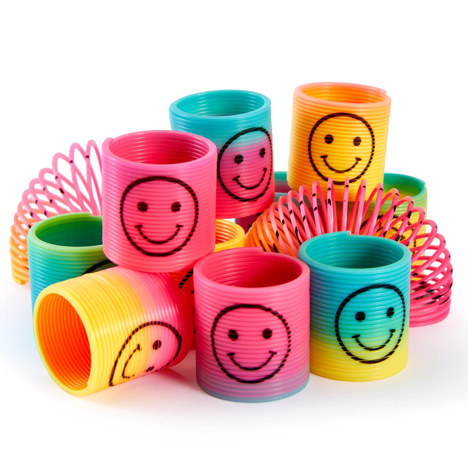 SMOKFON Kids Party Favor Bag Fillers - Assorted Toys Including Rainbow Springs, Slap Bracelets, Bouncy Balls & Temporary Tattoos - Perfect for Birthday Parties, Classroom Rewards, Stocking Stuffers & School Prizes - Fun Gift for Boys & Girls