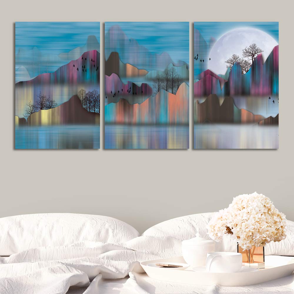 3-Panel Abstract Chinese Landscape Canvas Wall Art - 24