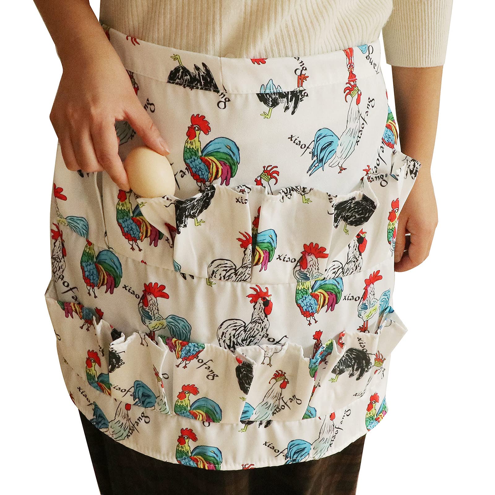 Durable Egg Gathering Apron for Chicken Farmers - 12 Deep Pockets Farmhouse Apron | Perfect for Collecting Eggs, Gardening & Farm Work