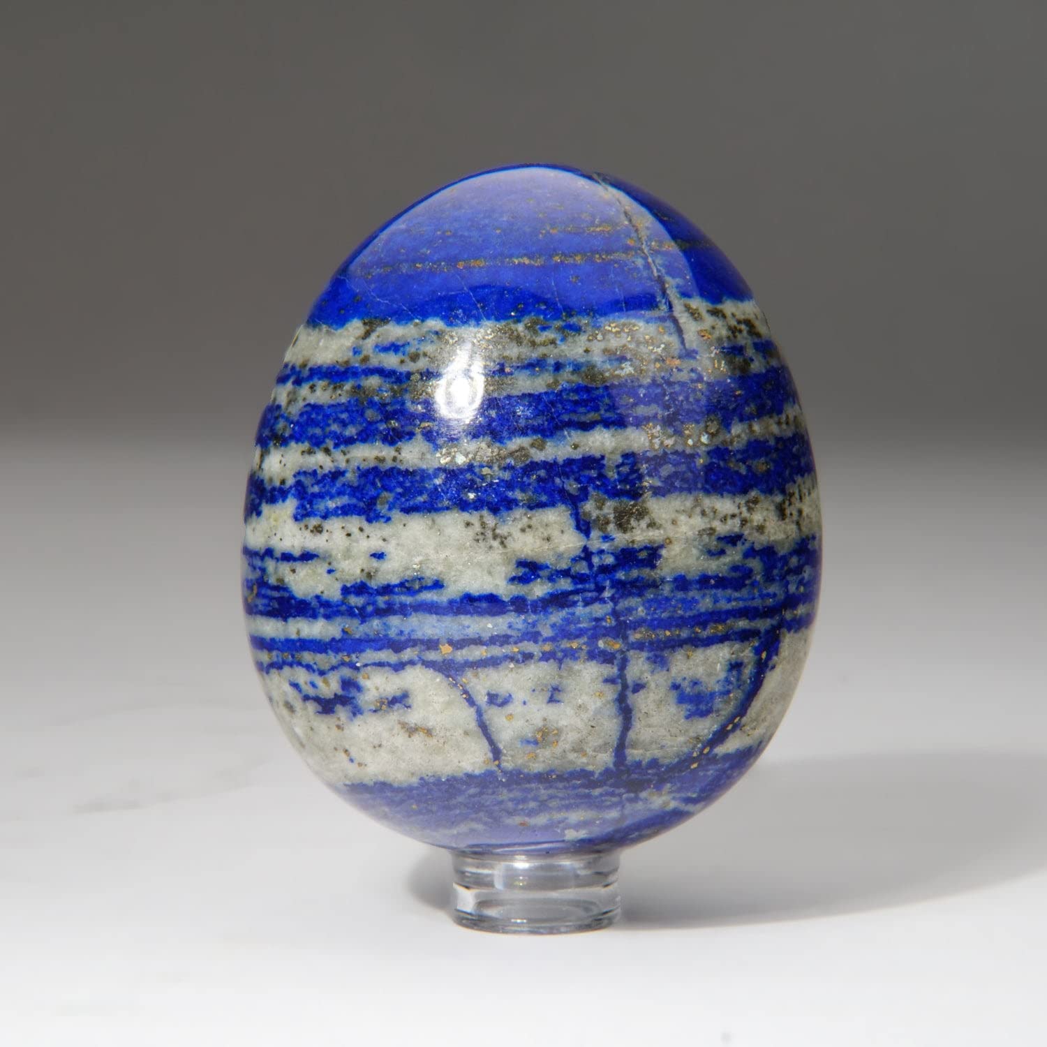 Polished Lapis Lazuli Egg from Afghanistan (339.5g) - Natural Stone Healing Crystal for Meditation, Reiki & Home Decor - LL-E96
