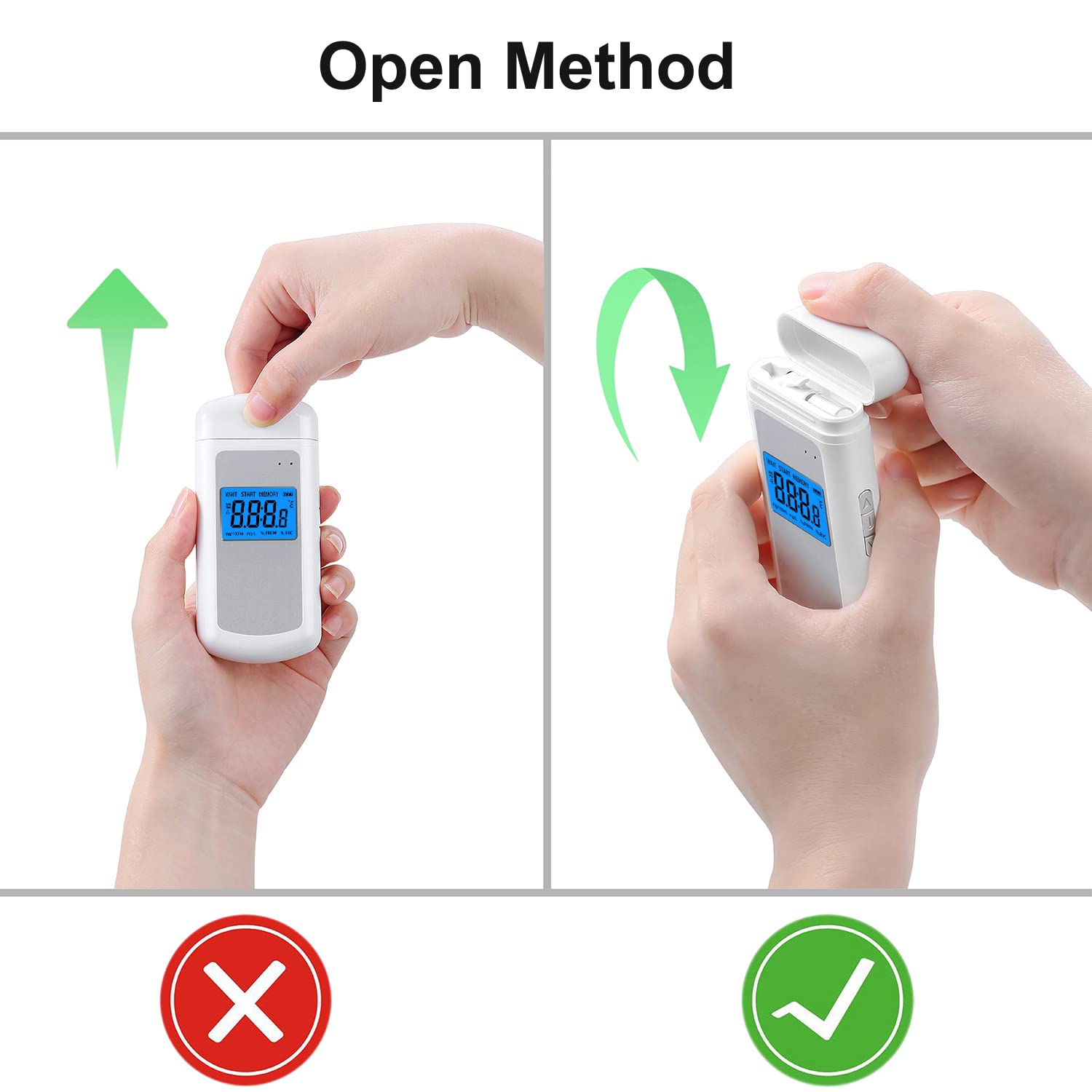 Portable Breathalyzer Tester with 1000mAh Rechargeable Battery - Personal Alcohol Breath Analyzer for Home, Party & Professional Use - Includes 10 Mouthpieces, USB Cable & Storage Bag - Perfect for Drivers, Partygoers & Workplace Safety Checks