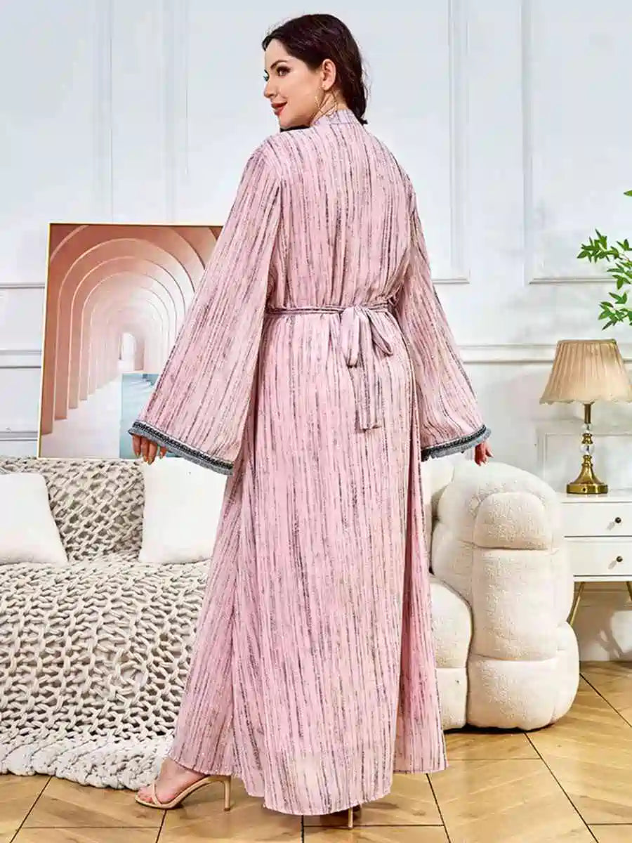 Hotfix Rhinestones Eid Caftan Kaftan Dress for Women - Elegant Long Sleeve Party Gown for Eid, Wedding, and Special Occasions #25392