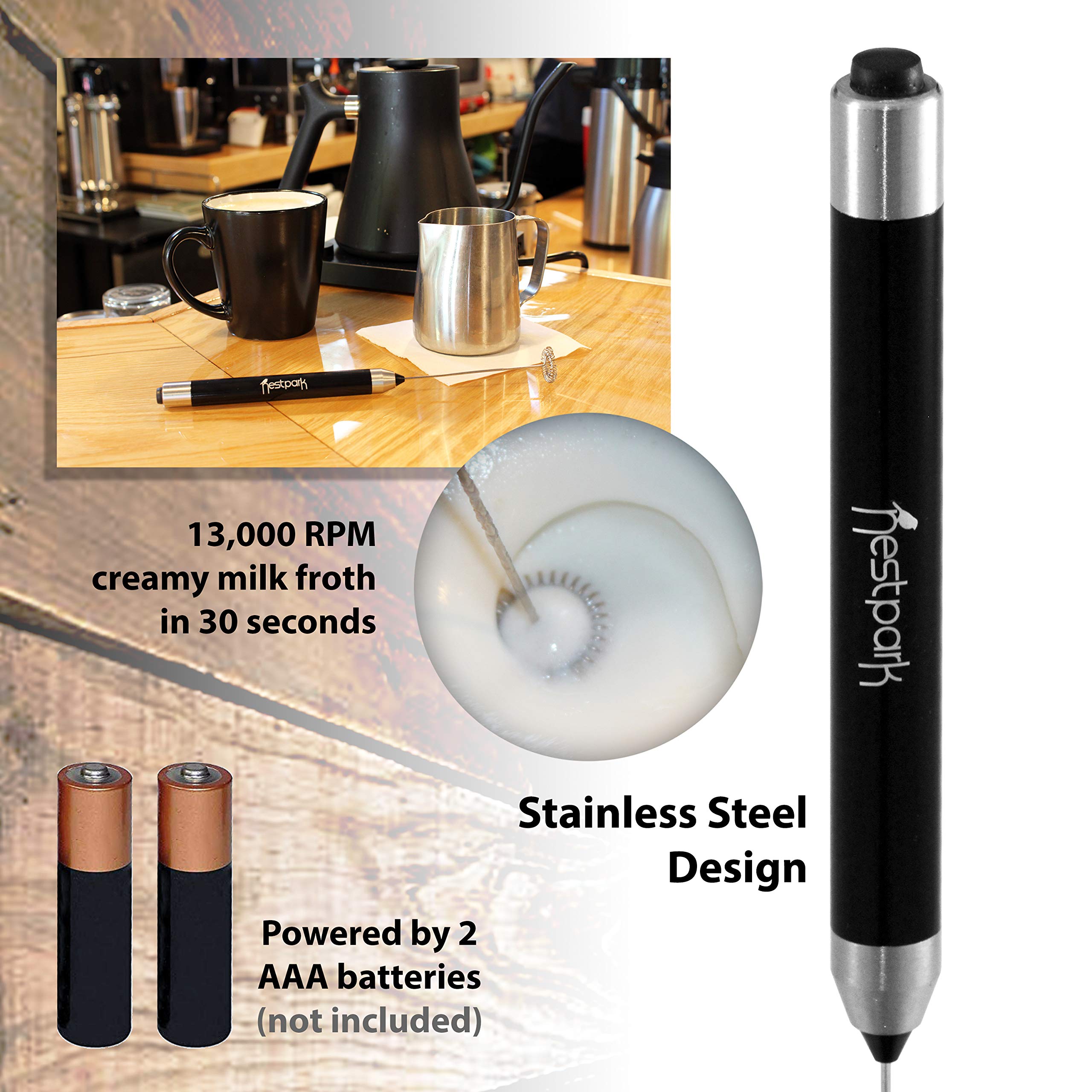 Portable Cordless Stick Blender - Battery Operated for Keto Coffee & Drinks - Perfect for Travel & Home Use