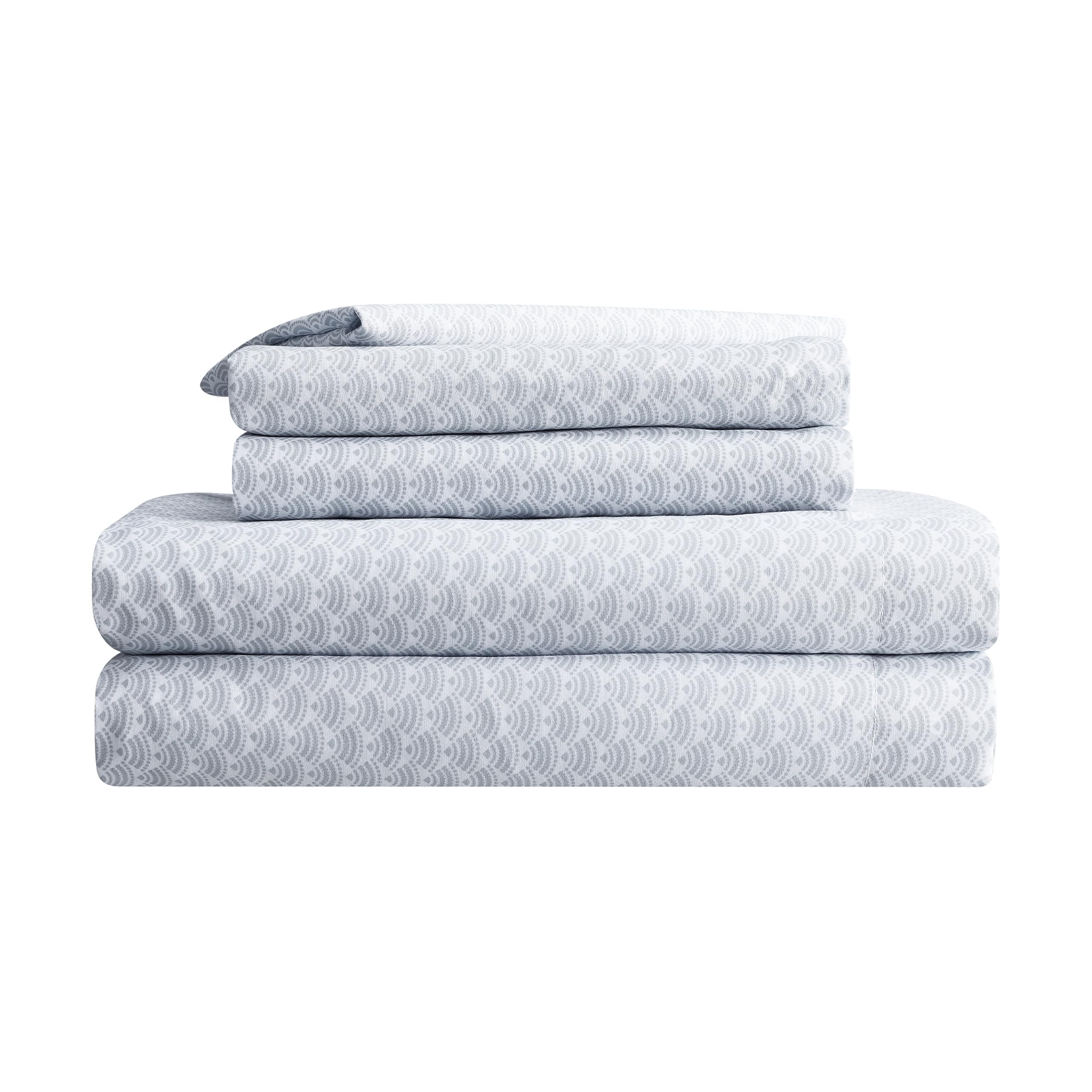 Serta Simply Clean Complete 7-Piece Hypoallergenic Reversible Bed in a Bag Set with Sheets & Pillowcases - Full Size, Blush/Light Grey - All-Season Comfort for Guest Rooms, Dorms & Apartments
