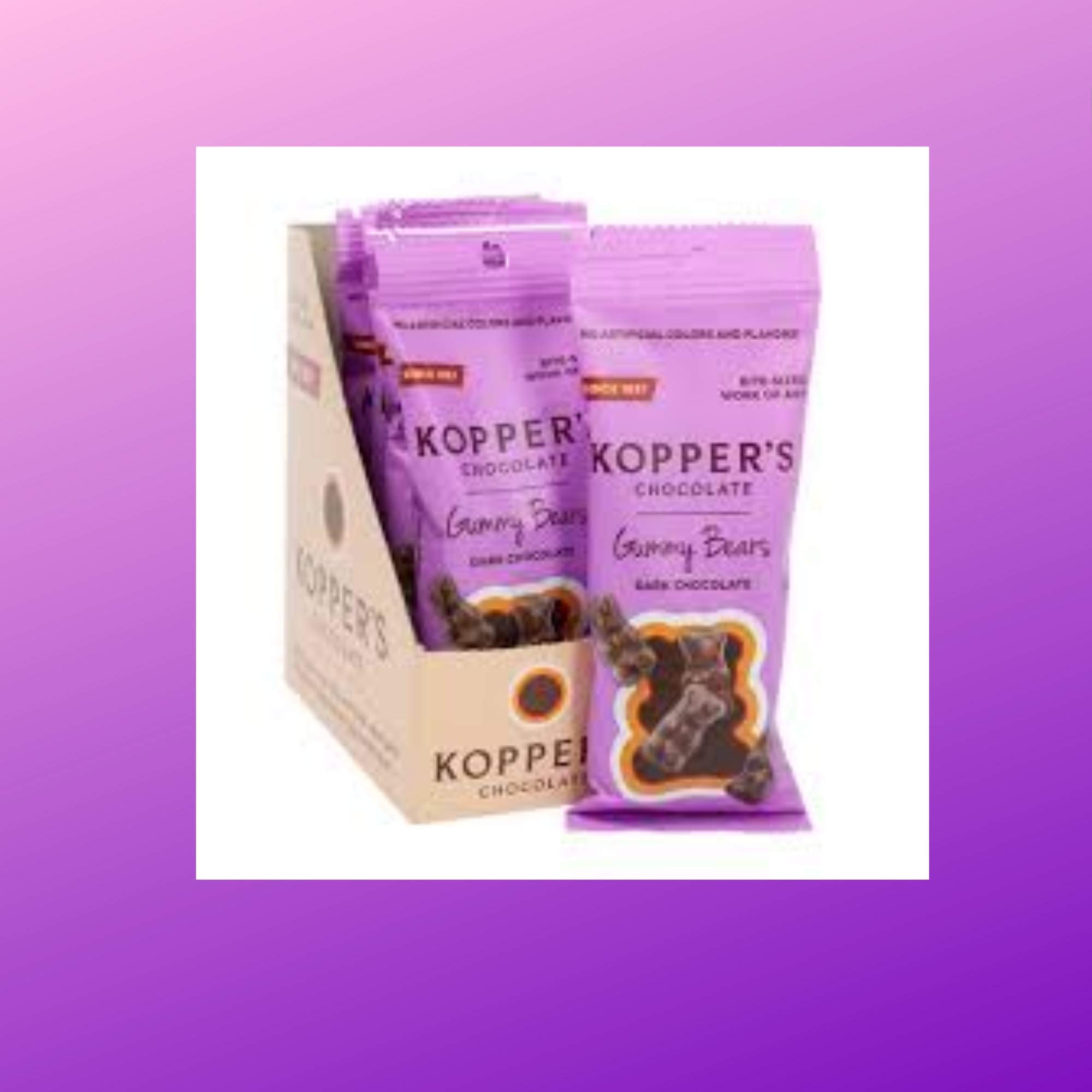 Dark Chocolate Gummy Bears 6-Pack (2oz Each) - Perfect for Snacking & Gifts