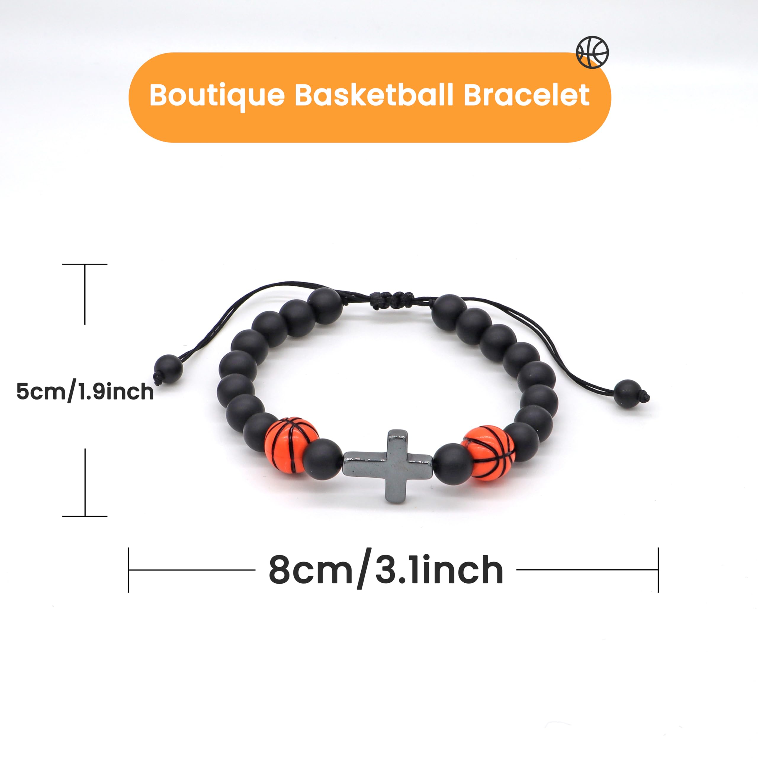 Men's Beaded Sports Bracelets - Baseball & Basketball Wristbands for Athletes & Fans - Durable Adjustable Beaded Bracelet for Men & Teens - Perfect for Game Day, Workouts & Stocking Stuffers