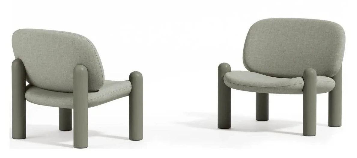 Driade Tottori Armchair - Modern Lounge Chair for Living Room, Bedroom & Office - Comfortable Upholstered Accent Chair with Wooden Legs