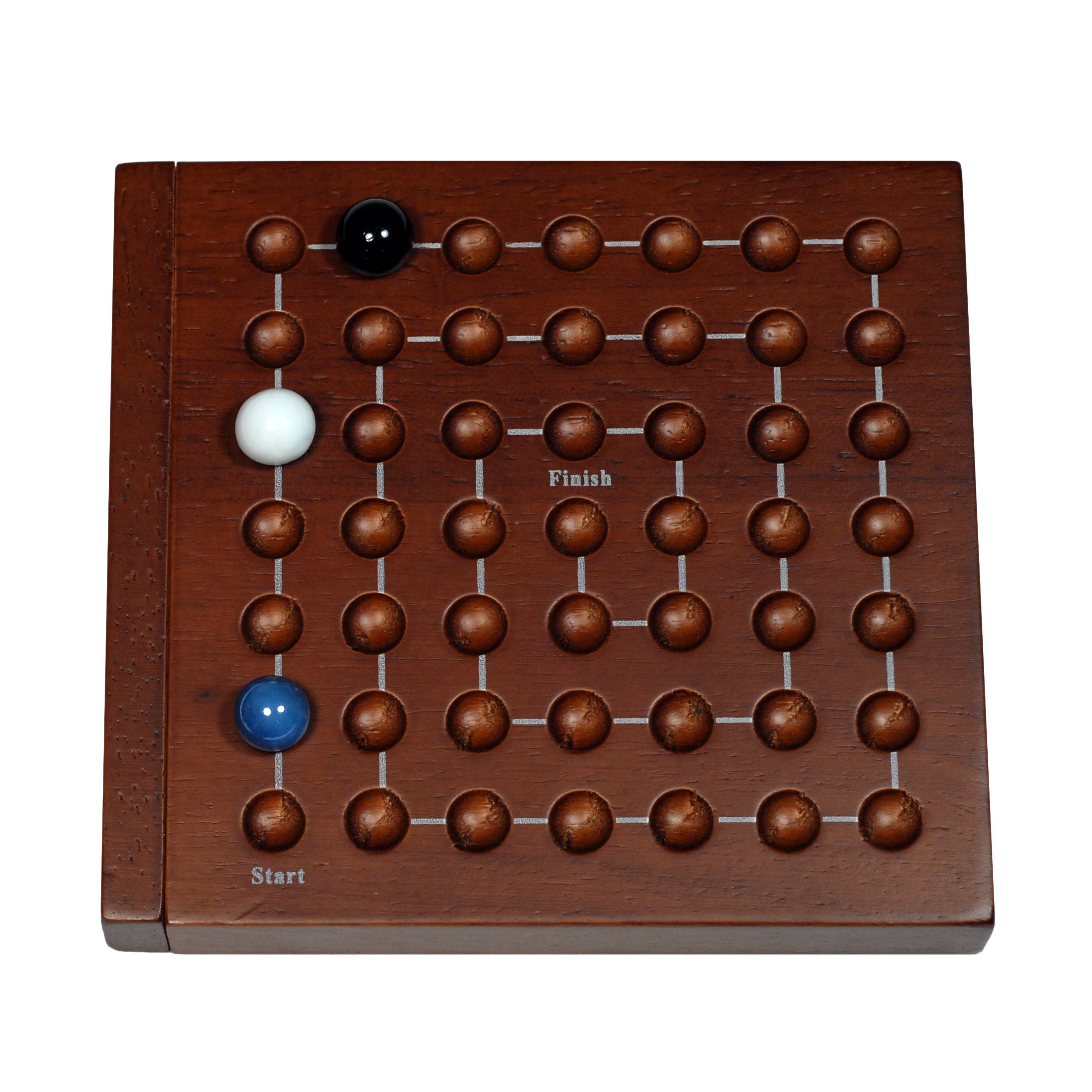 WE Games Wooden Cat & Mouse Board Game - Travel Size 5 Inch - Classic Strategy Game for Kids & Adults - Perfect for Family Game Night, Road Trips & Camping