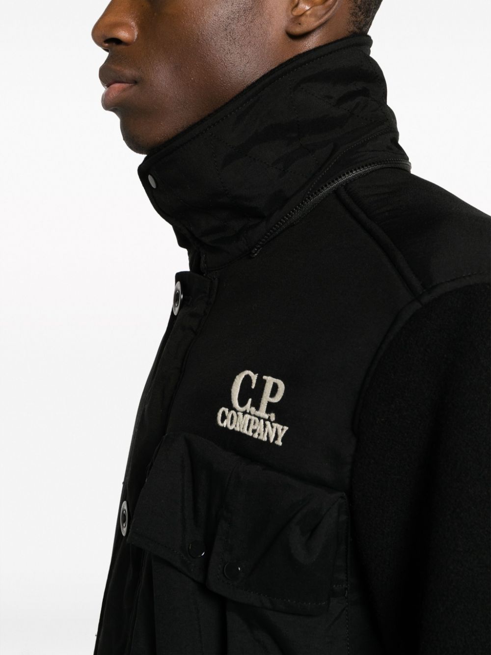 CP COMPANY Men's Black Winter Coat - Waterproof Windbreaker Jacket for Outdoor Activities & Urban Style