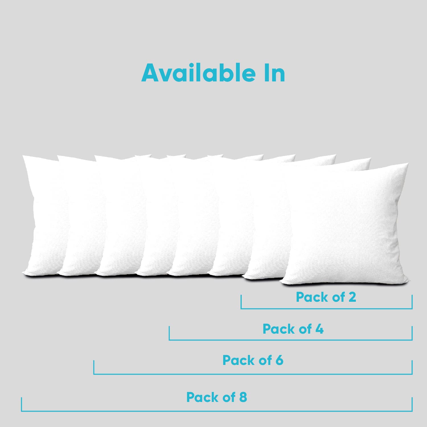 UK Care Direct 4-Pack 45x45cm (18x18 Inch) Hypoallergenic Square Cushion Inserts - Premium Bounce Back Sofa Pillow Pads for Couches, Chairs & Home Decor - White Cushion Filler (Set of 4) - Perfect for Living Room, Bedroom & Office Seating