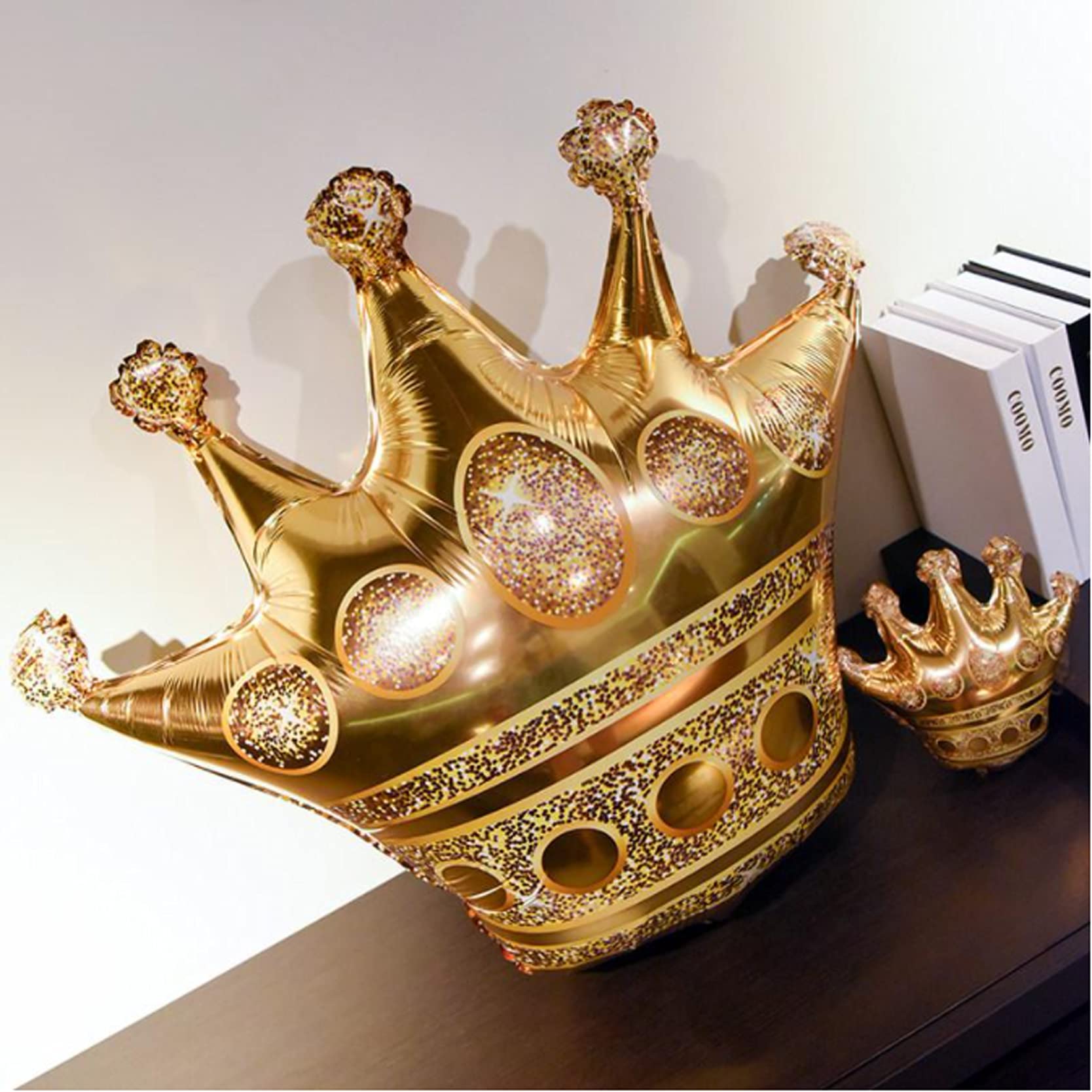 6Pcs Gold Crown Foil Balloons for Birthday Party, Wedding & Bridal Shower Decorations - Elegant Party Supplies for Royal Theme Celebrations