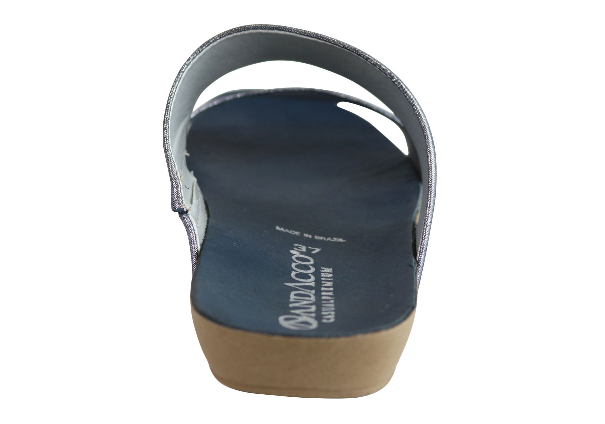 Andacco Mirage Women's Comfortable Leather Flat Sandals Slides - Handmade in Brazil - Perfect for Beach, Vacation & Summer Casual Wear