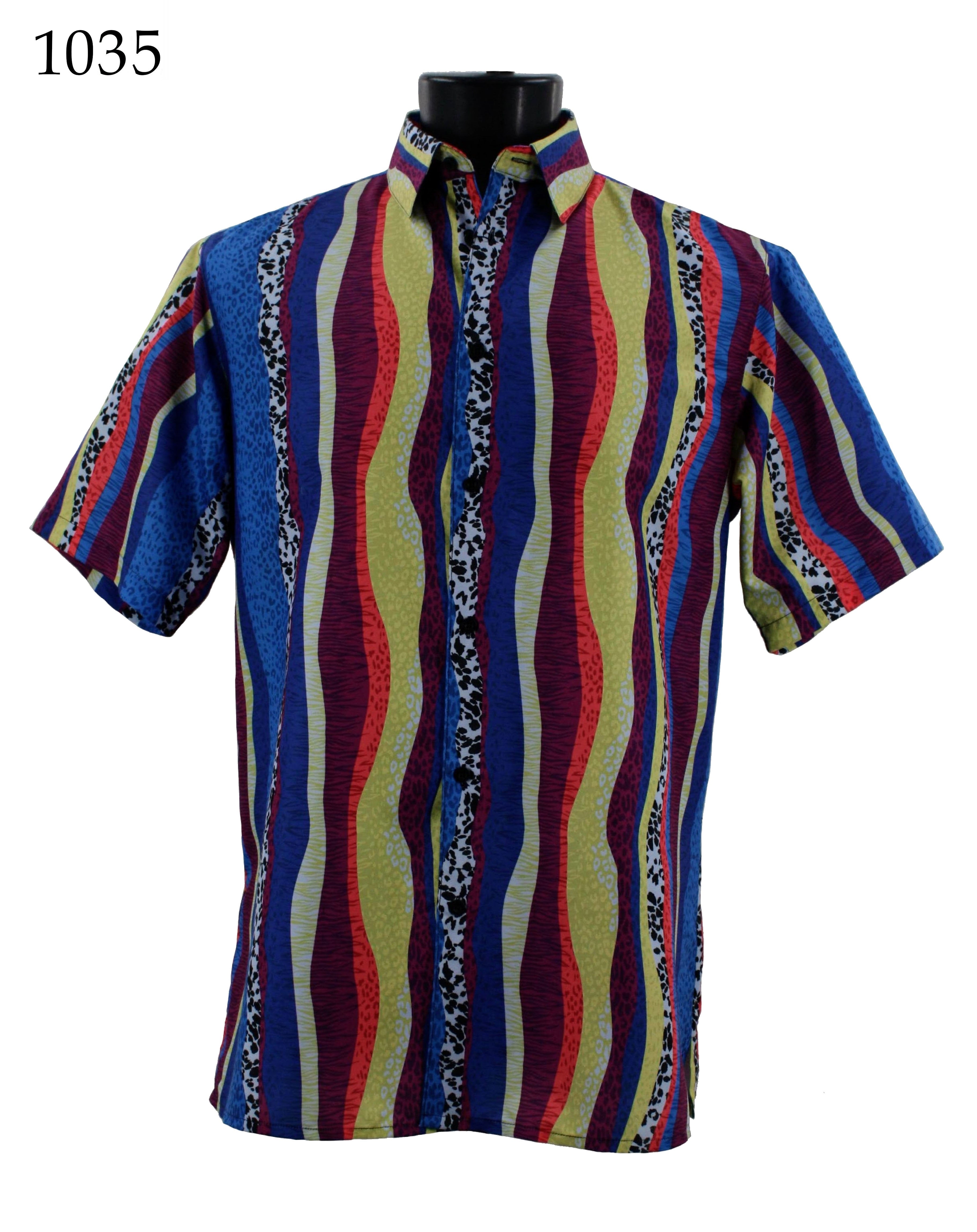 Bassiri Men's Short Sleeve Casual Shirt 1035 - Comfortable & Stylish Button Down Top for Summer, Office, and Outdoor Activities