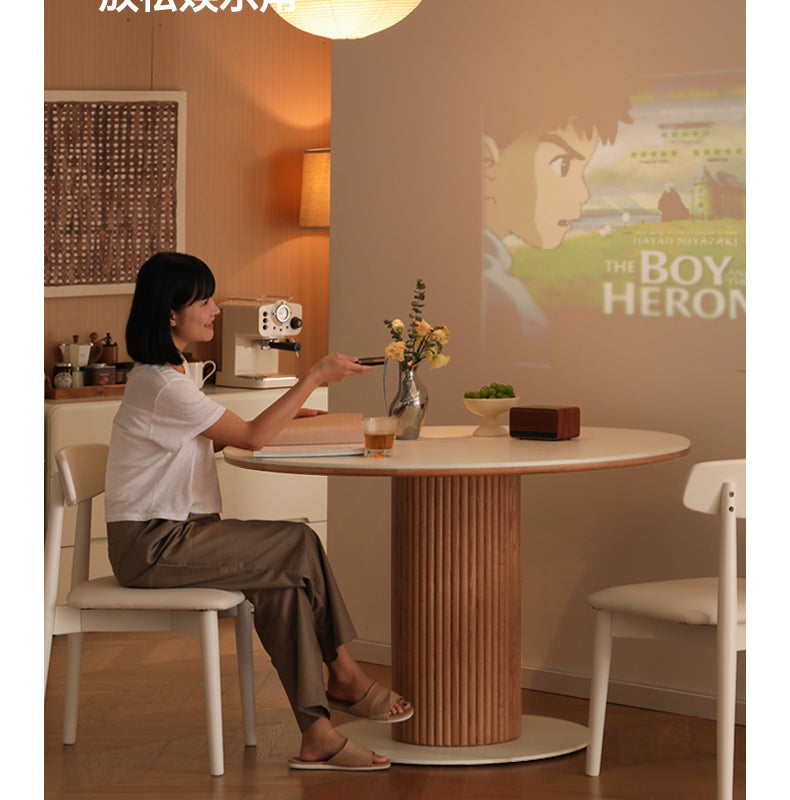 Solid Oak Wood Modern Rocking Dining Table - Perfect for Farmhouse, Rustic & Contemporary Dining Rooms