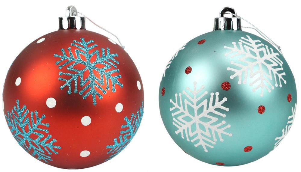 120MM Snowflake Polka Dot Christmas Ball Ornament - Elegant Holiday Tree Decor for Xmas, Winter, and Home Party Decoration