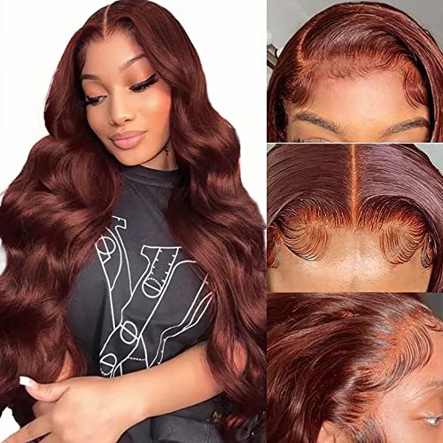 Reddish Brown Lace Front Wigs Human Hair