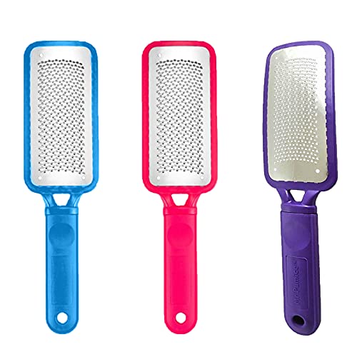 Professional Stainless Steel Pedicure Foot File & Callus Remover - Dual Sided Foot Rasp for Smooth Feet - Perfect for Home Pedicure & Salon Use (Pink)
