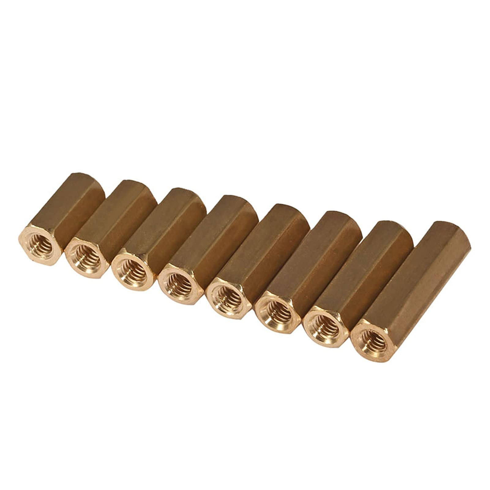 Brass Hex Nut Standoff Spacers M4 Female Threaded Pillars - 10mm Length (30pcs) - Perfect for Electronics, 3D Printing & DIY Projects