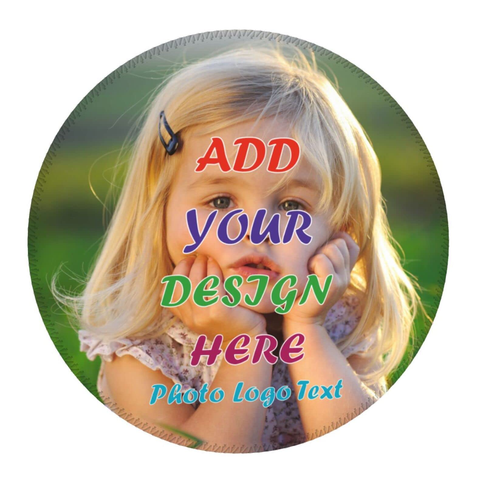 Custom 8 Inch Round Mouse Pad - Personalized Photo, Name & Text Mousepad for Computer, Laptop, Desk - Perfect for Gaming, Office & Home Workspace
