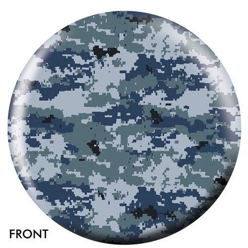 OnTheBallBowling Blue Grey Camouflage Bowling Ball for Professional & Recreational Bowlers - Perfect for League Play, Tournaments & Practice Sessions