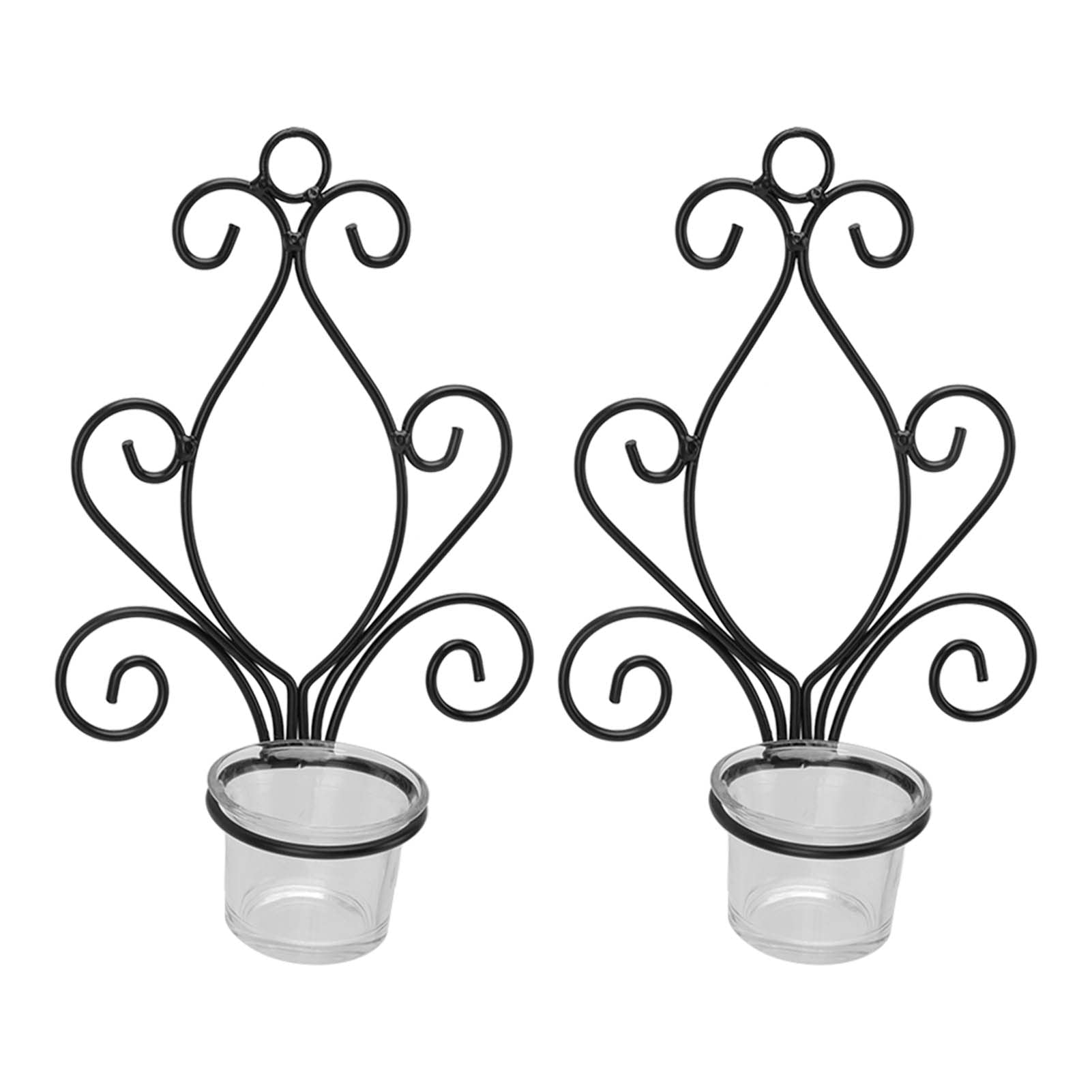 Cyrank 2-Pack Romantic Wall Mounted Candle Sconces - Vintage Candle Holders for Living Room, Dining Room & Bedroom Decor | Perfect for Weddings, Date Nights & Cozy Home Ambiance