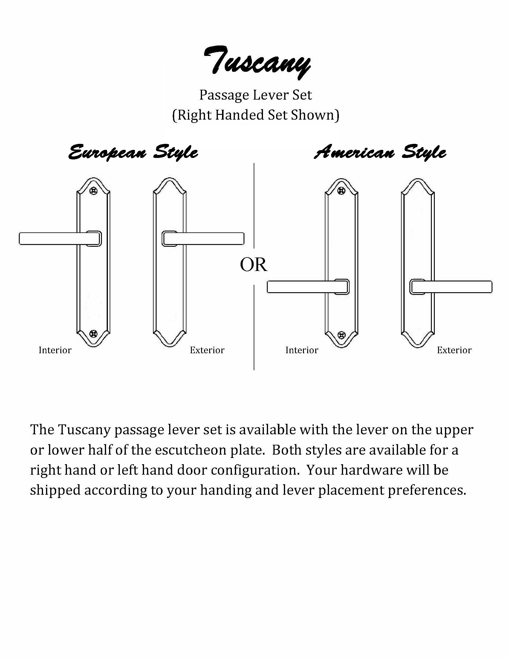 FPL Tuscany Solid Brass Right-Hand Door Lever Set in Satin Nickel - Elegant Interior Door Hardware for Homes, Offices & Commercial Spaces