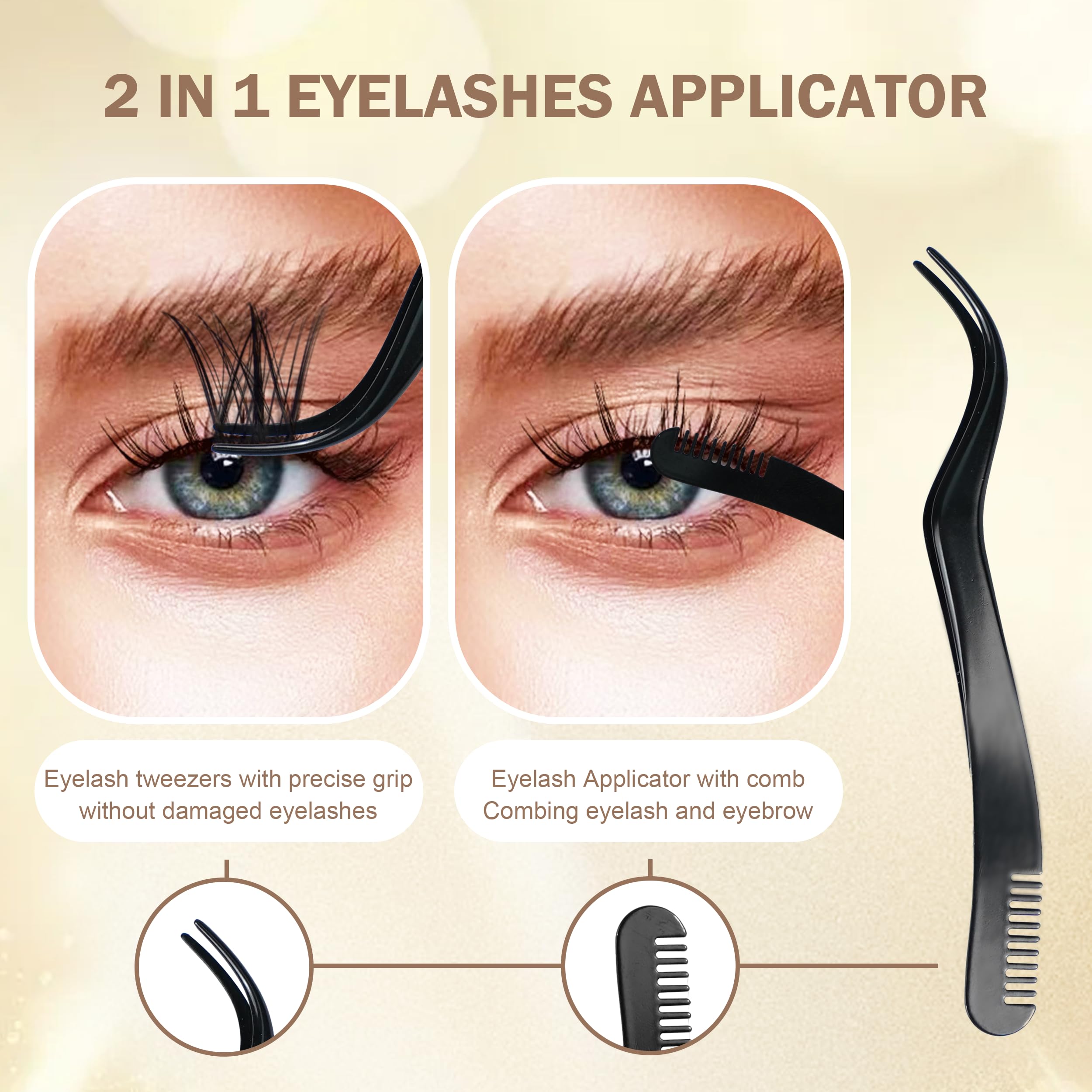 110Pcs D Mix Curl 8-16mm Individual Lash Extensions Kit with Bond Glue, Sealant & Makeup Remover - Professional DIY False Eyelash Clusters Set for Beginners, Includes Tweezers for Natural Look - Perfect for Home Use, Parties & Special Occasions