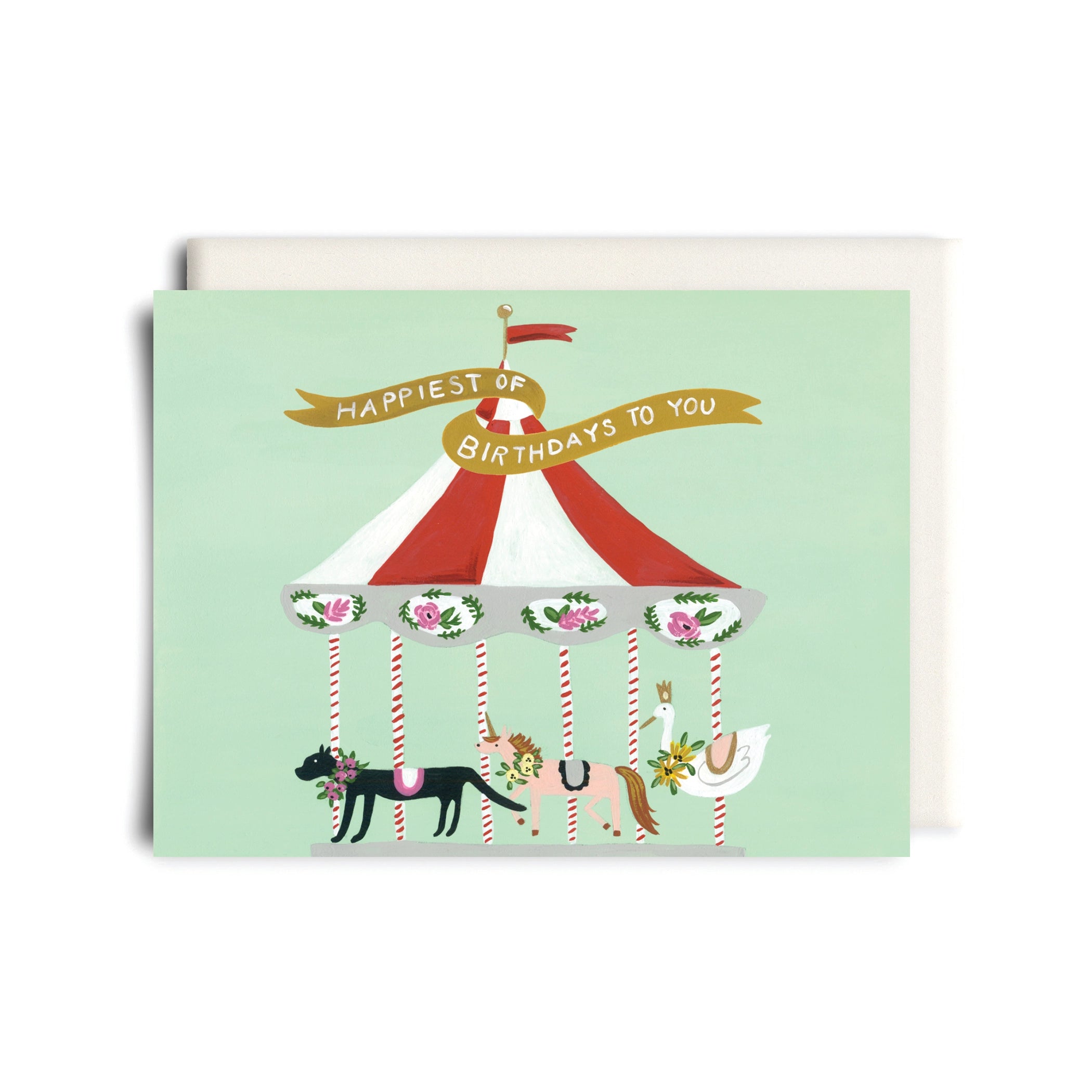 Custom Carousel Birthday Card - Unique Handmade Greeting Card for Birthday Wishes - Perfect for Kids, Friends & Family Celebrations