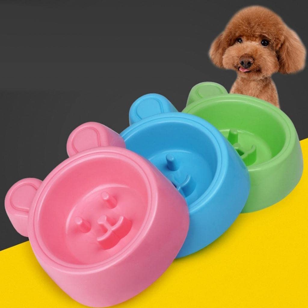 UJEAVETTE Slow Feeder Bowl for Dogs, Cats & Rabbits - Anti-Gulping Pet Food Dish for Healthy Eating - Pink - Perfect for Fast Eaters & Portion Control at Mealtime