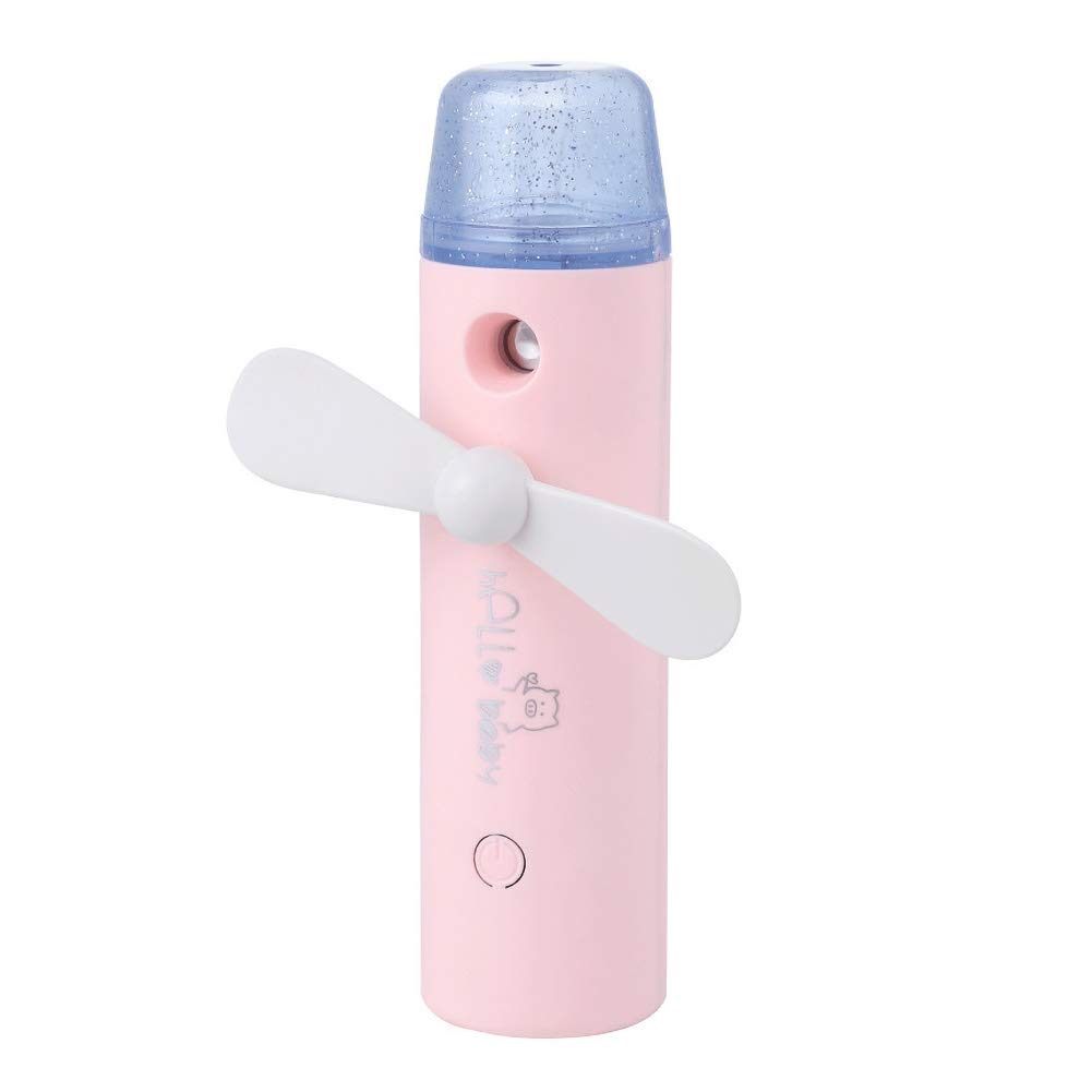 HaHawaii Portable Rechargeable Handheld Spray Fan - 30ml Electric Cooling Mist Maker for Home, Office & Travel | Pink Air Cooling Fan for Summer & Outdoor Activities