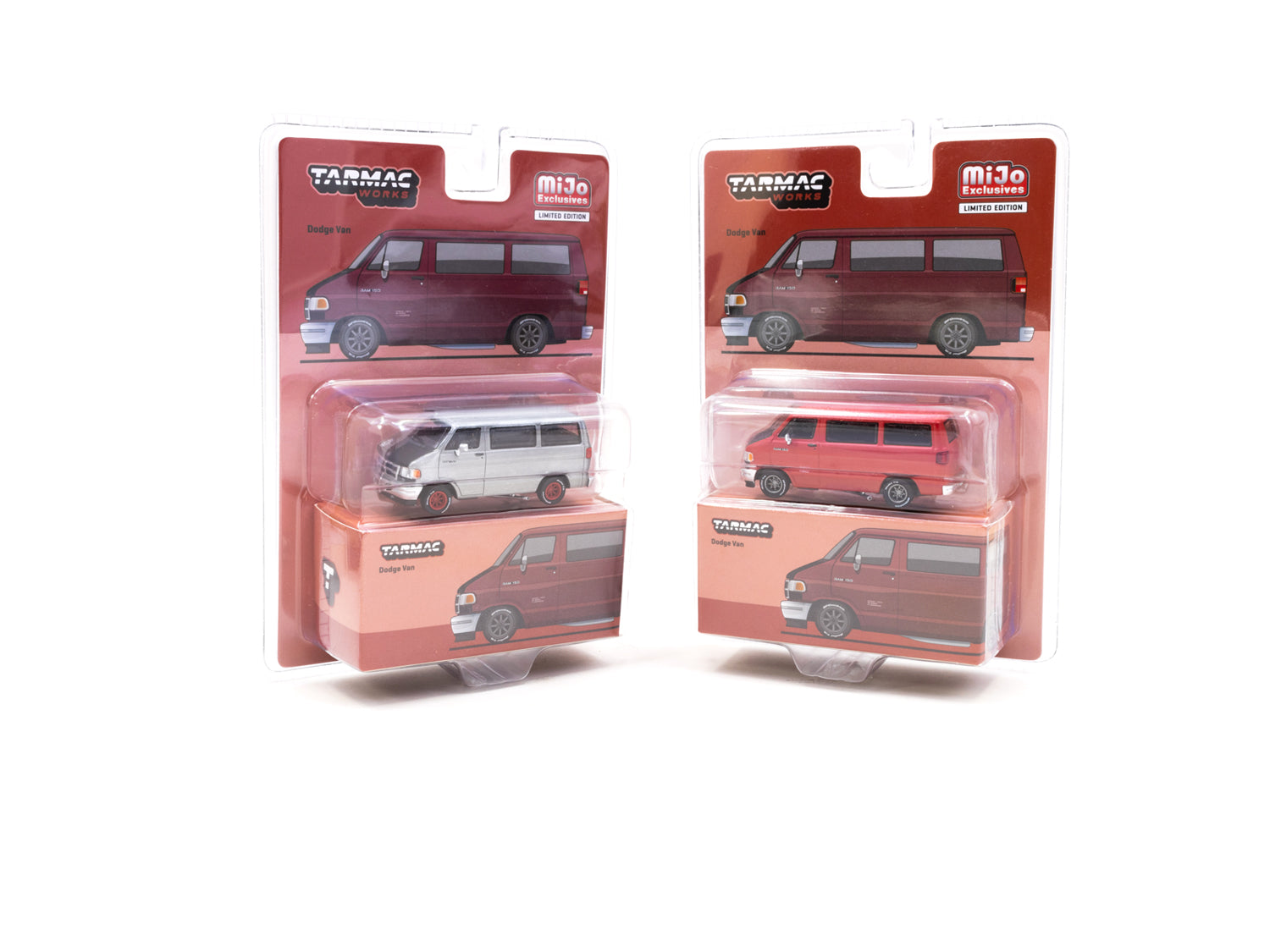 1/64 Scale Tarmac Works Dodge Van Diecast Model Car - Red GLOBAL64 - Perfect for Collectors, Display & Racing Scenes