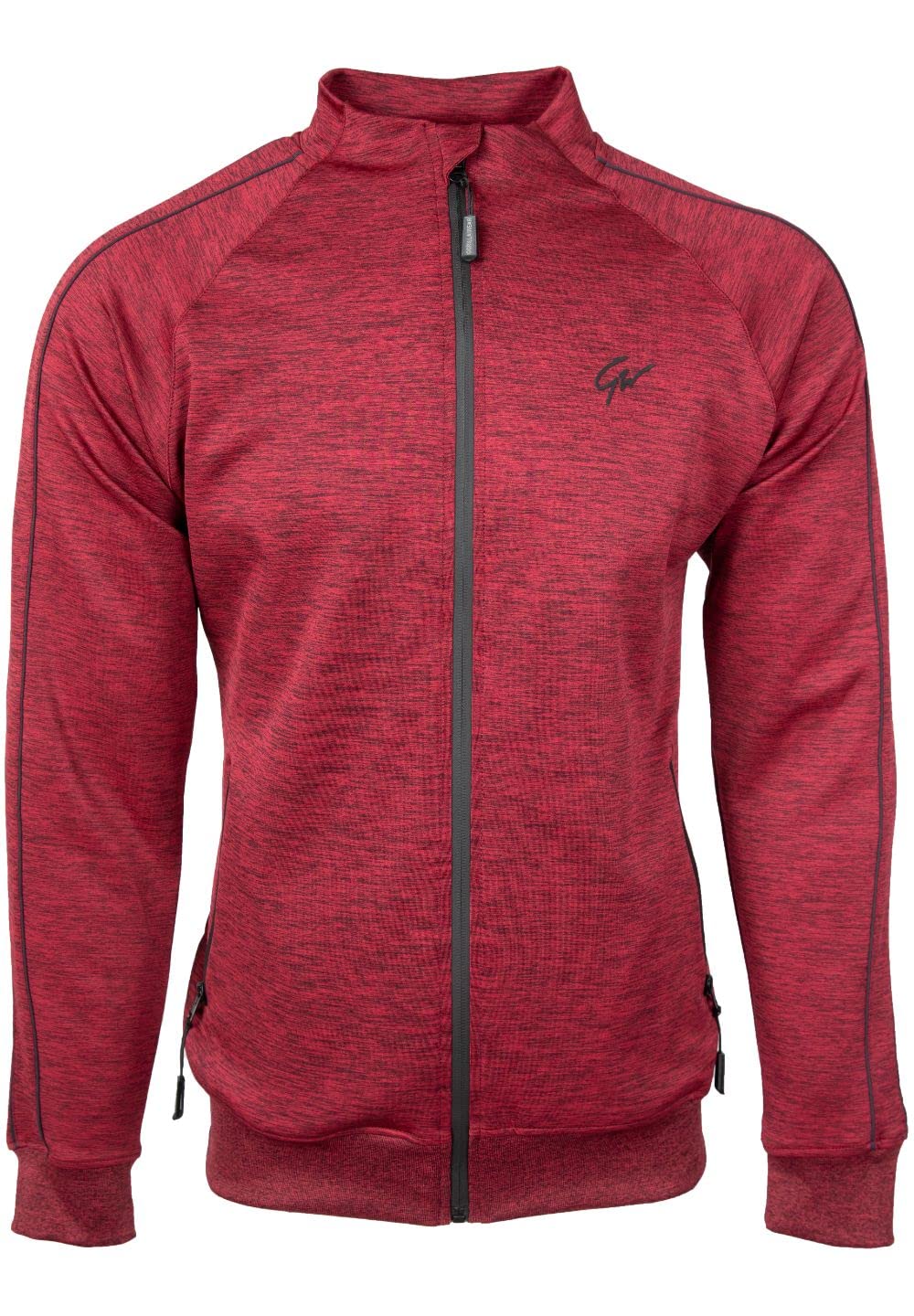 GORILLA WEAR Wenden Track Jacket - Burgundy Red Running Jacket for Men & Women | Lightweight Windbreaker for Outdoor Jogging, Gym Workouts & Casual Wear