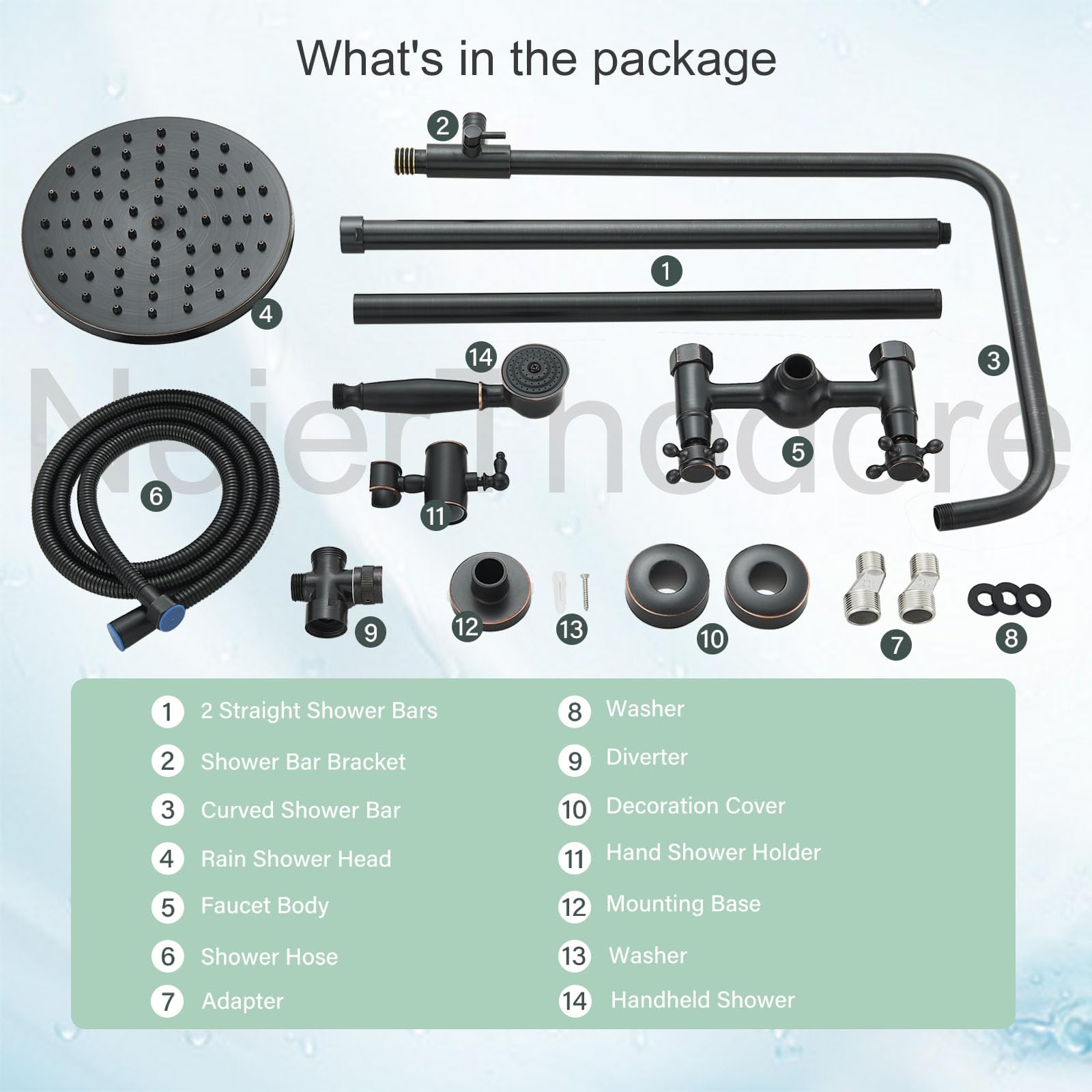 Premium Oil Rubbed Bronze Shower Faucet Set - Complete Wall Mounted Shower System with 8