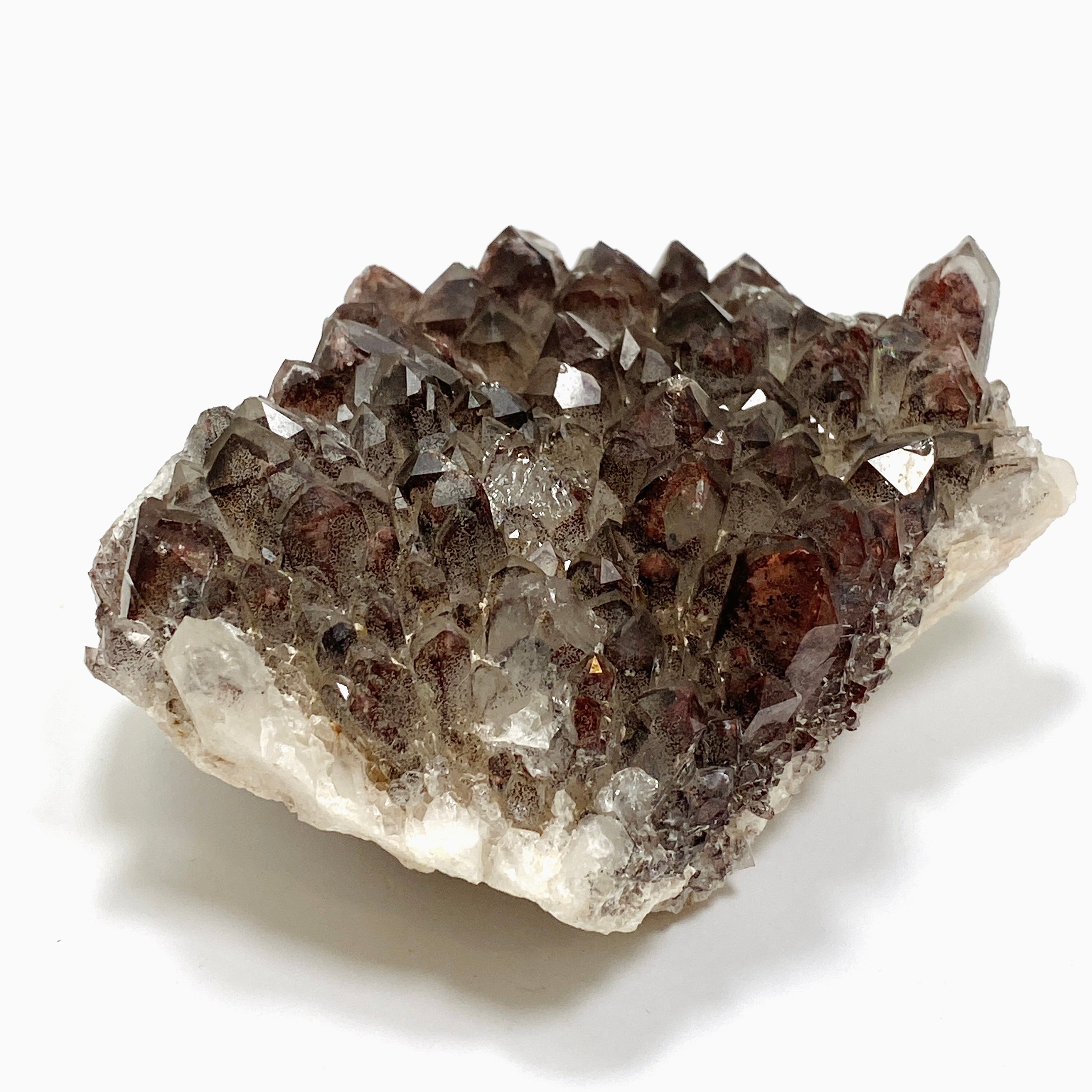 Natural Red Hematite Phantom Quartz Cluster - Healing Crystal from Zambia (CR3720) for Meditation, Energy Work & Home Decor