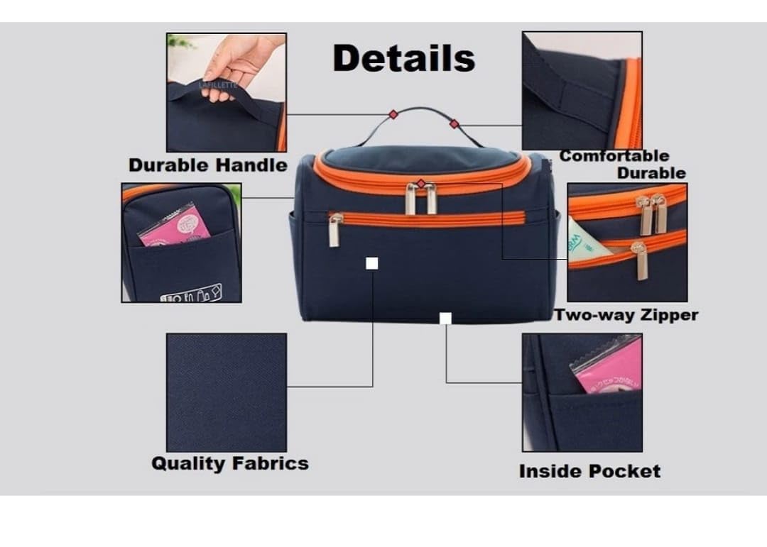Waterproof Makeup Bag for Women & Girls - Travel Cosmetic Organizer with Zipper Pouch, Toiletry Bag Accessories | Perfect for Travel, Gym & Daily Use