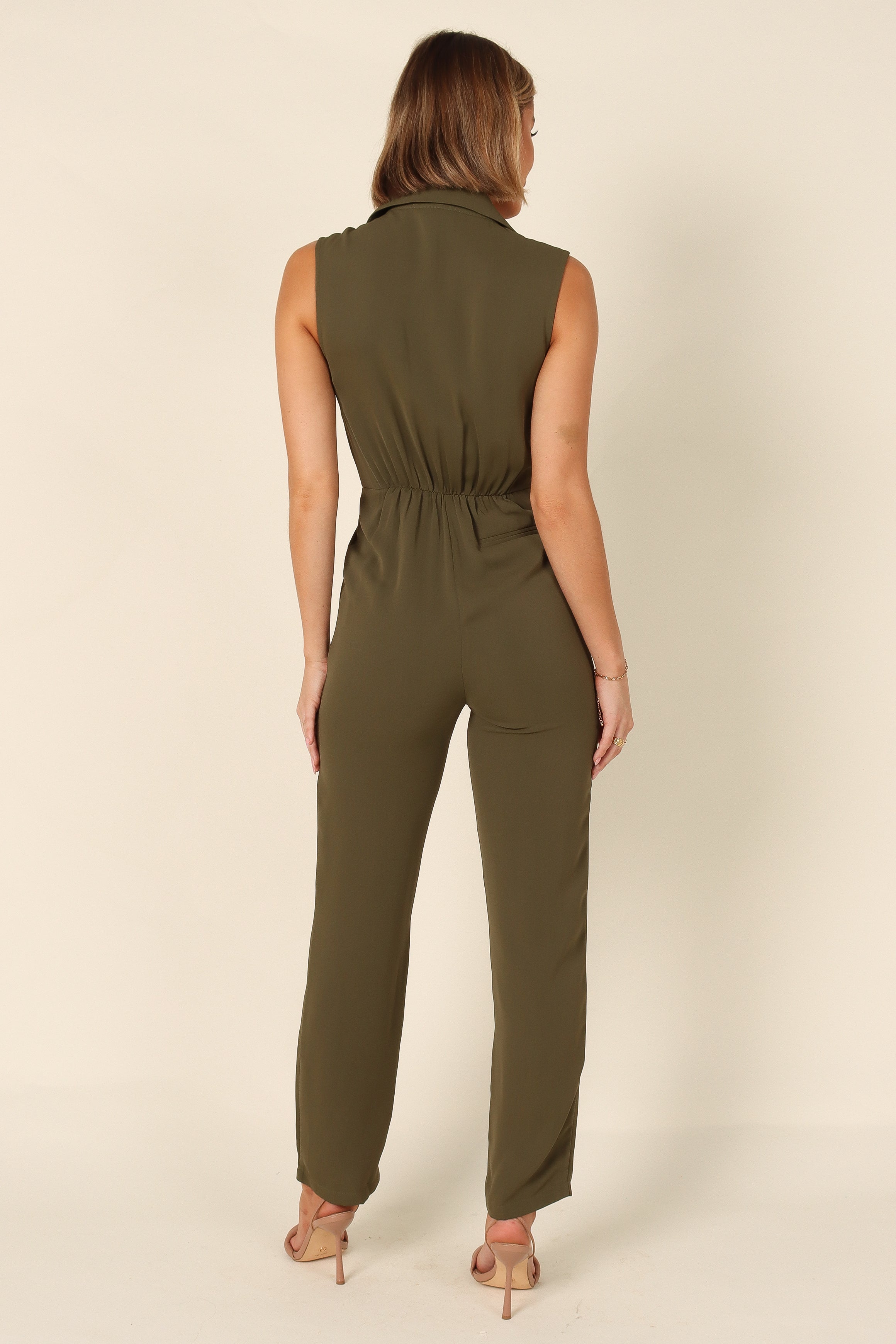 Kayne Sleeveless Jumpsuit for Women - Olive Green Romper | Casual Summer Outfit, Beachwear, Vacation Style