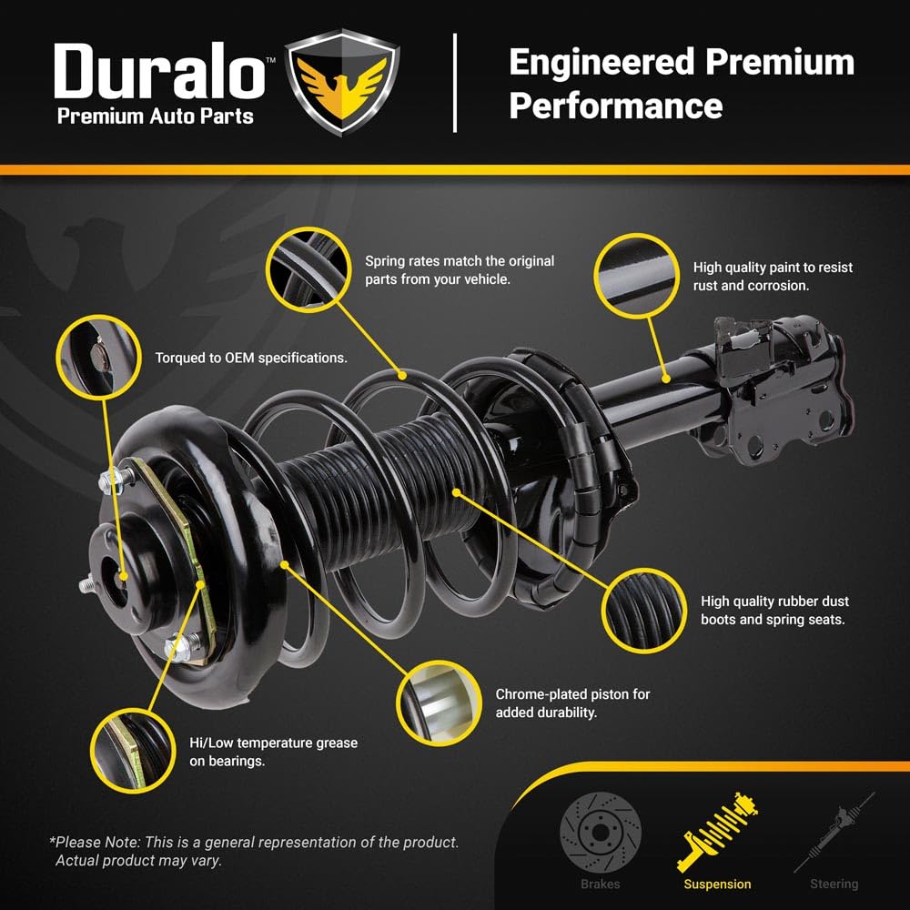 Duralo 1196-1888 Front Left Driver Strut Spring Assembly for Ford 500 & Mercury Montego - Replacement Suspension Part for Smooth Ride & Better Handling | Perfect for Daily Commuting, Road Trips & Off-Road Adventures