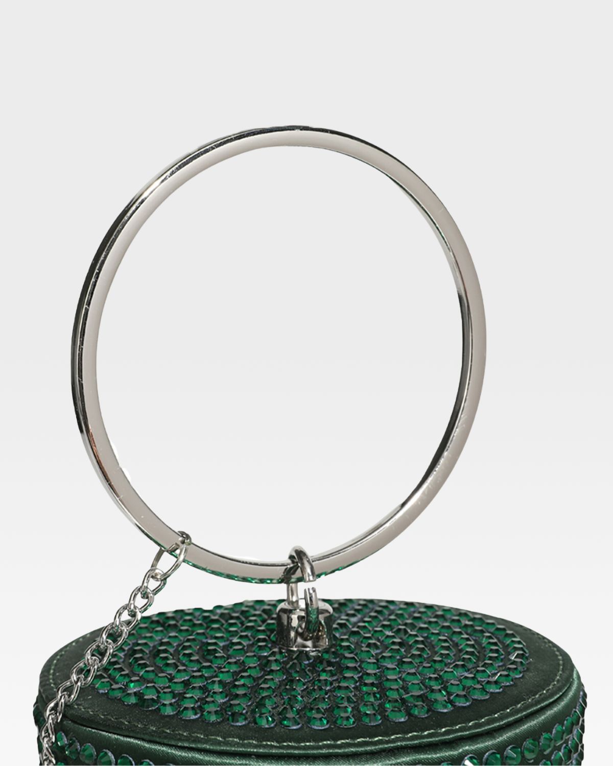 Elegant Green Crystal Mini Barrel Bag for Women - Perfect for Parties, Weddings & Evening Events