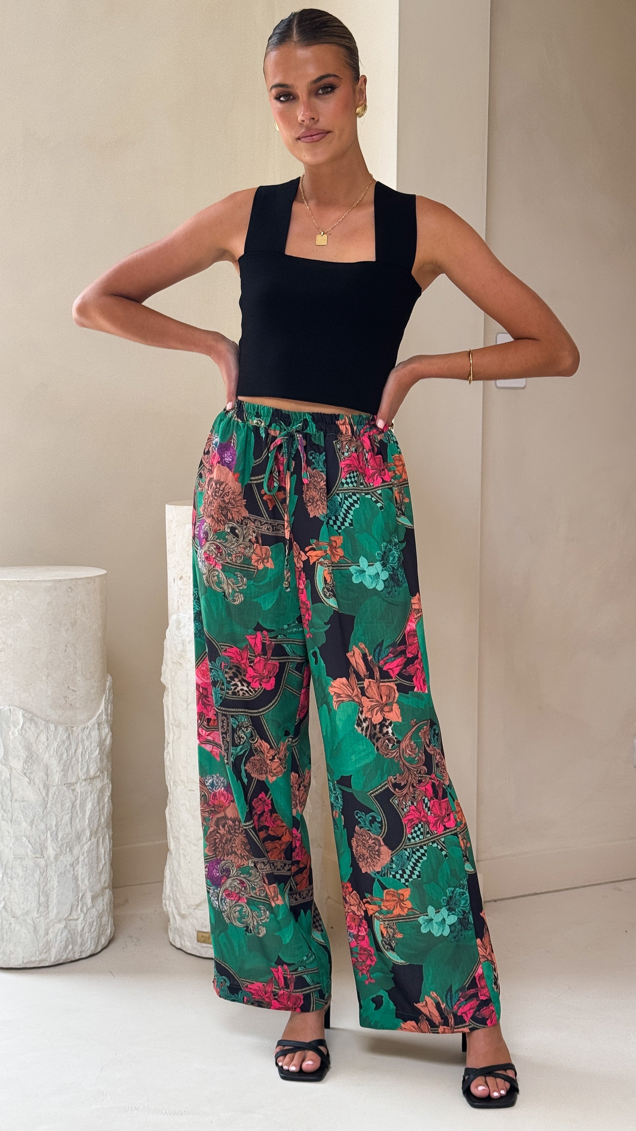 Lucinda Pants for Women - Comfortable Green Casual Trousers | Perfect for Office, Travel & Everyday Wear