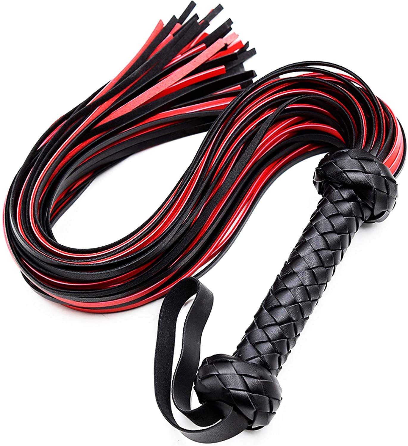 BDSM Flogger for Spanking - 30 Inch Faux Leather Sex Whip for Couples Adult Play, Bedroom Fetish Accessories - Perfect for Sensual Play, Roleplay & BDSM Scenes