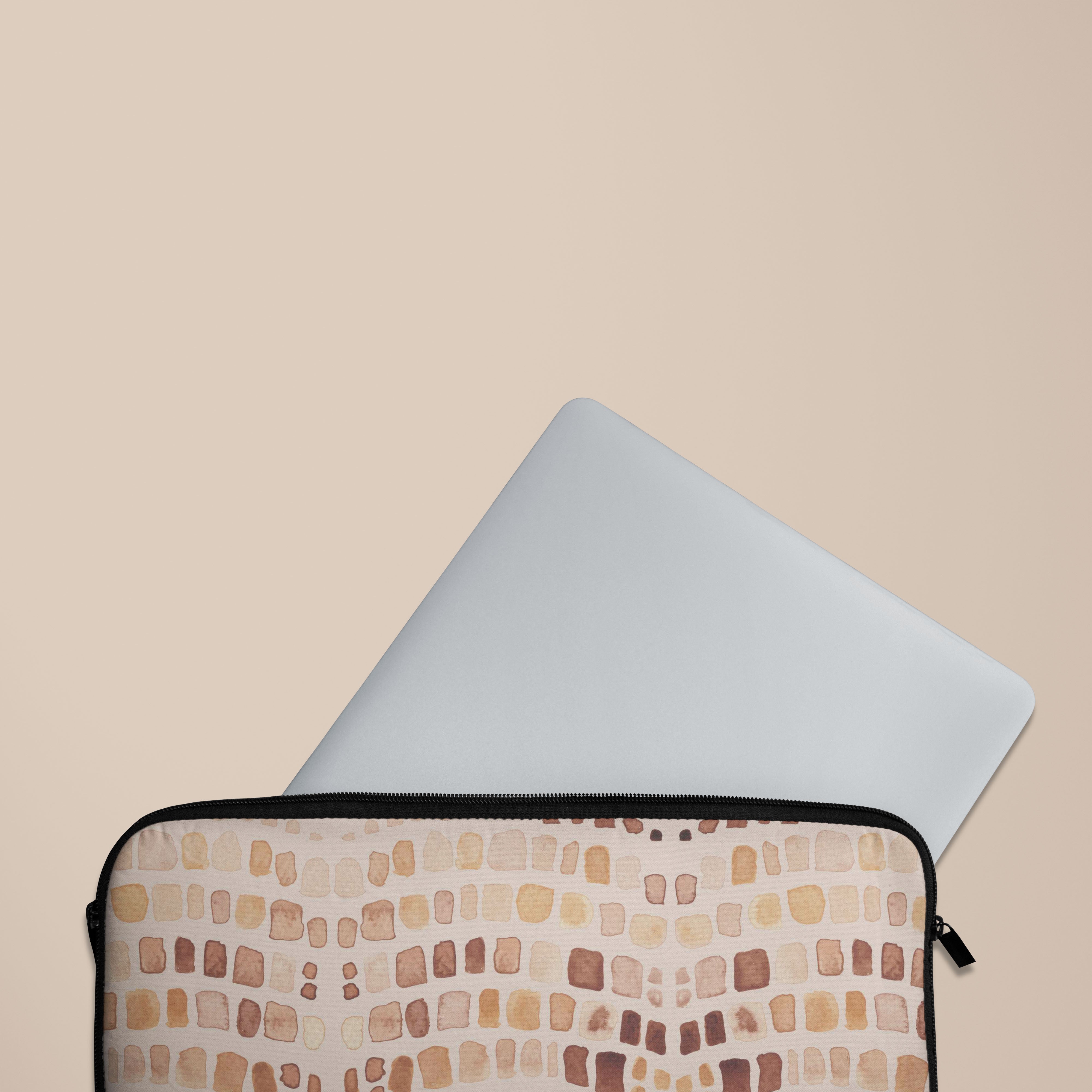 Beige Watercolor Safari Laptop Sleeve 13-15 Inch - Stylish Protective Case for MacBook Air/Pro - Perfect for Travel, Office & School Accessories