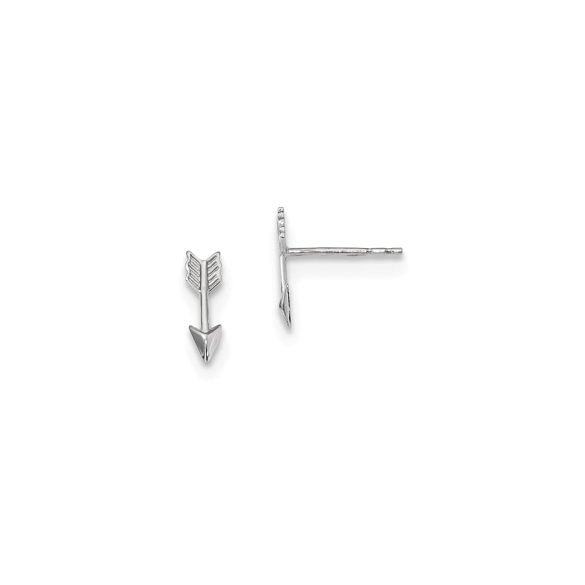 14K White Gold Polished Arrow Post Earrings for Women - Hypoallergenic Dainty Stud Earrings - Perfect for Everyday Wear, Date Night & Special Occasions