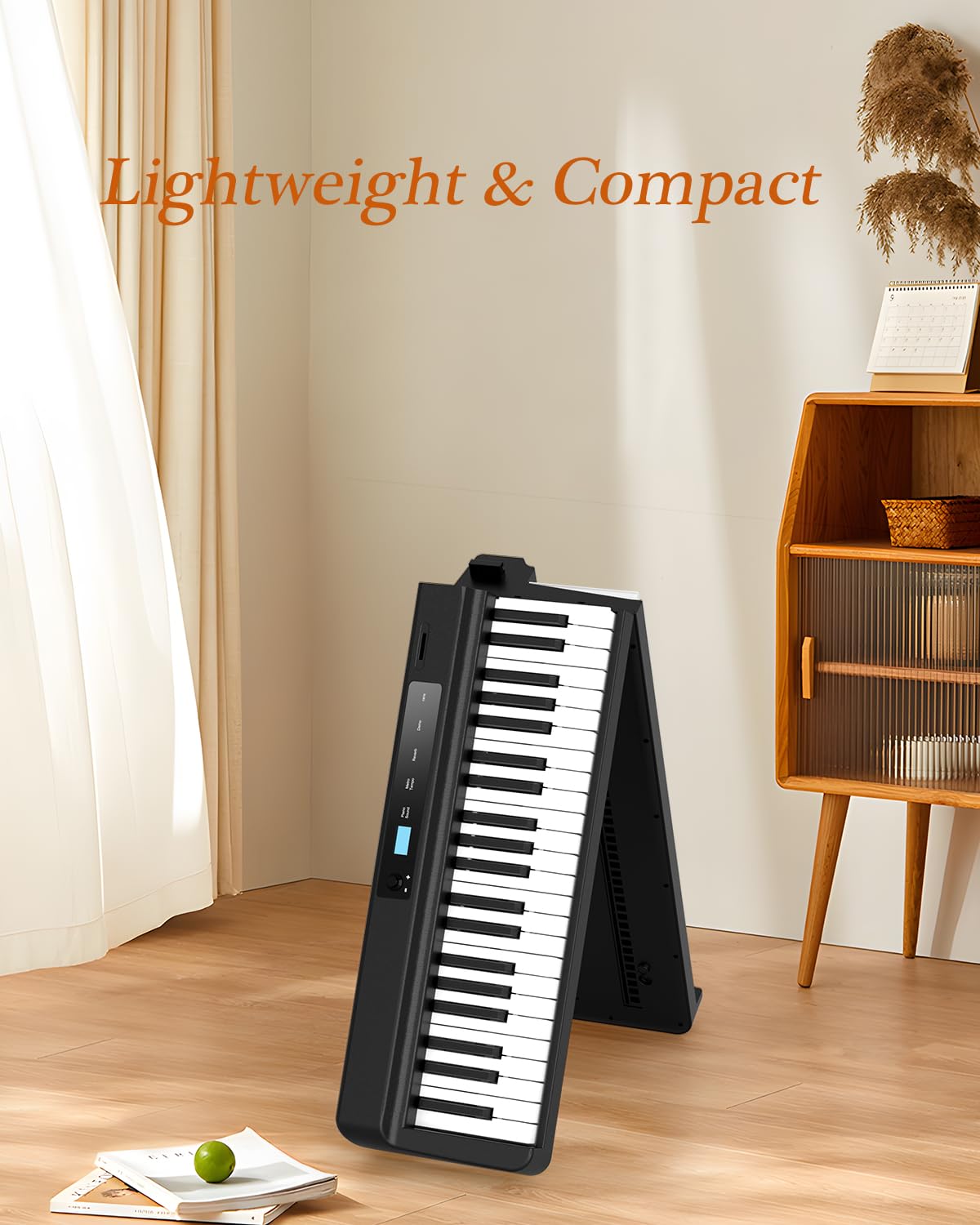 2024 New FingerBallet 88-Key Folding Digital Piano Keyboard - Full Size Semi-Weighted Portable Piano with Bluetooth & MIDI - Perfect for Adults, Kids & Beginners - Home, Studio & Travel Use