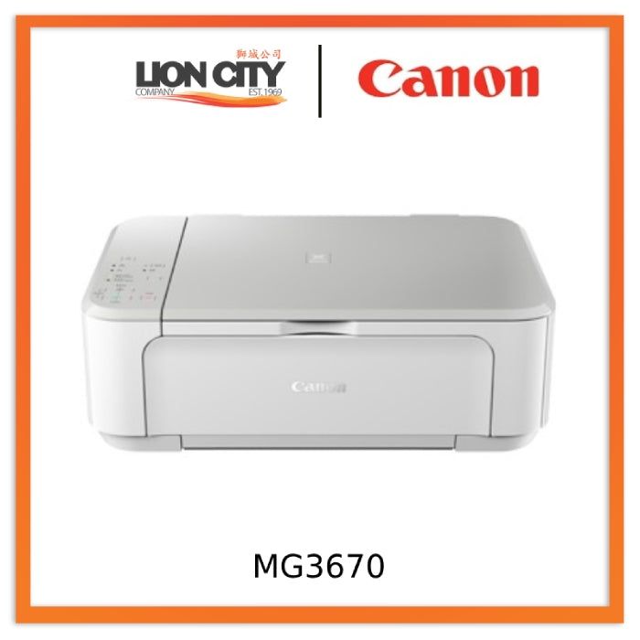 Canon MG3670 Wireless All-in-One Inkjet Printer with Scanner & Copier - Ideal for Home Office, School & Small Business Printing Needs