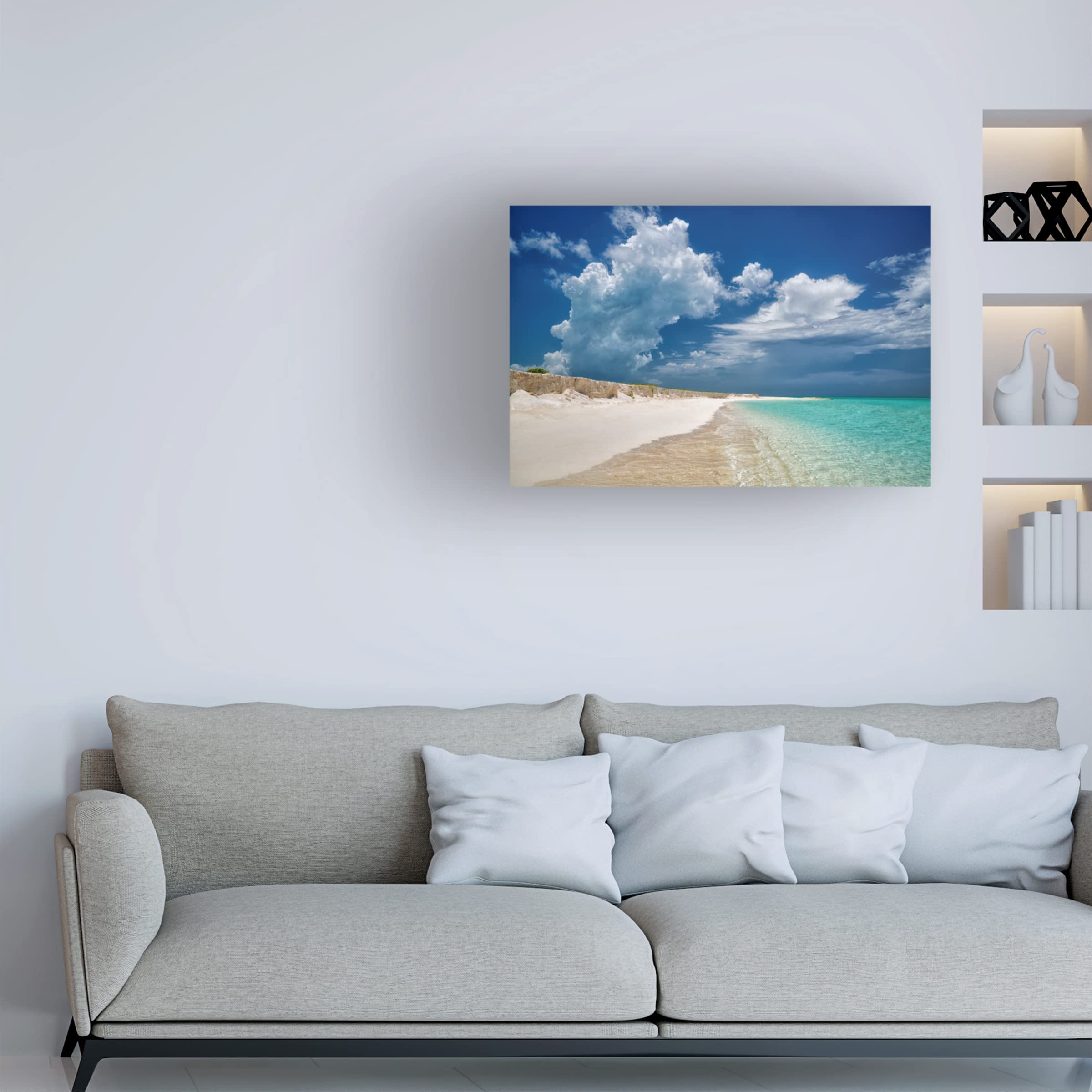 Trademark Fine Art 'White Chalk Cliffs' Canvas Wall Art by Dennis Frates - Stunning Coastal Landscape Painting for Living Room, Bedroom & Office Decor