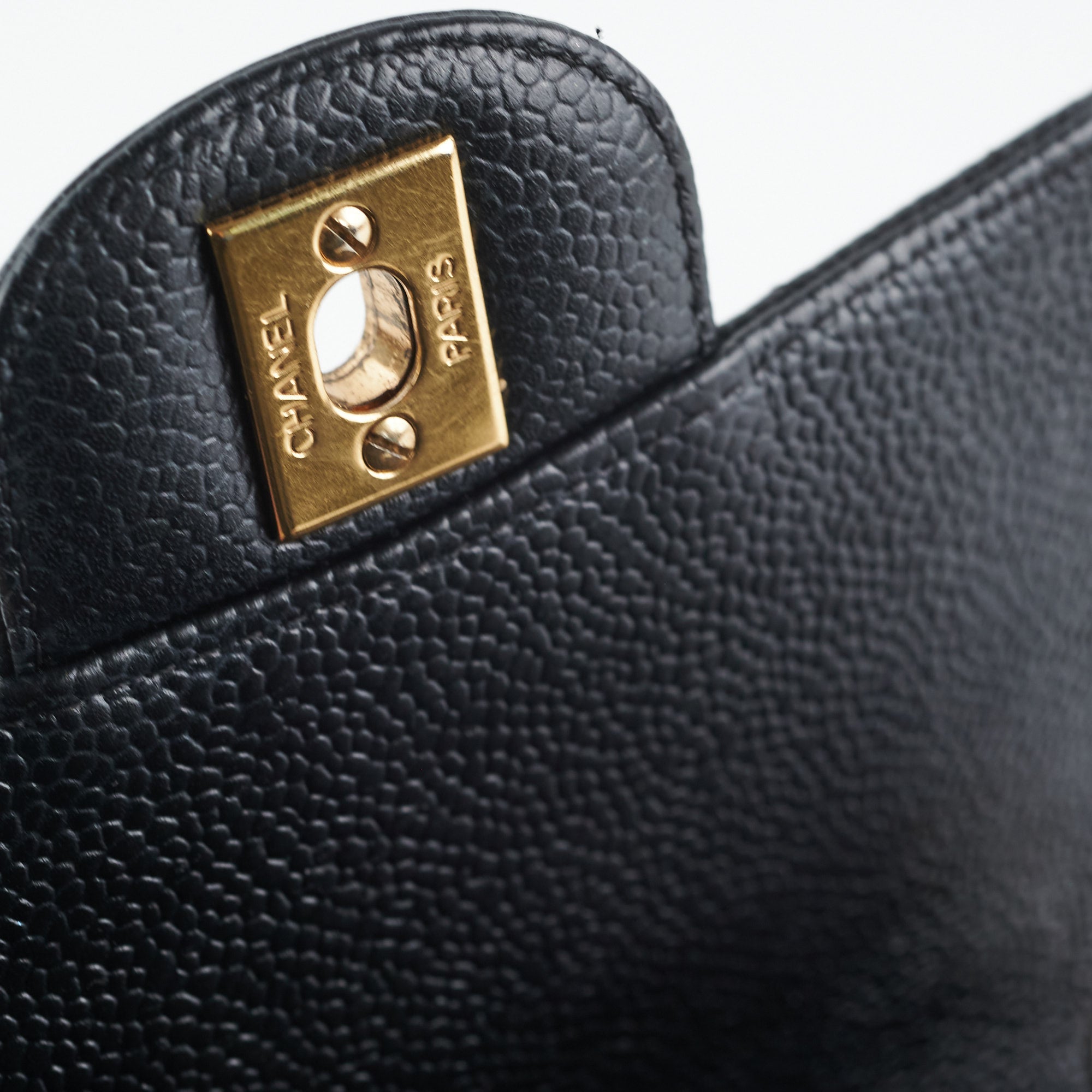 Chanel Caviar Mini Square Flap Bag 24k Gold Hardware Black - Luxury Crossbody Bag for Women, Perfect for Evening Events & Parties